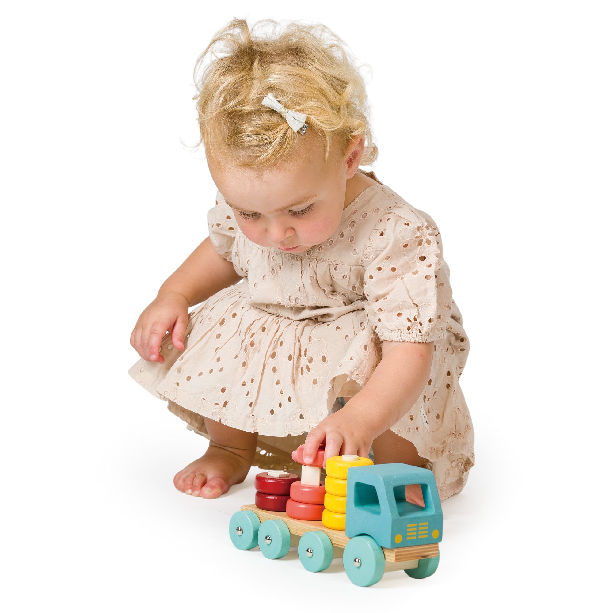 Stacking Peg Truck - Mentari - Sustainable Wooden Toys Made in Indonesia - Eco - Friendly Play