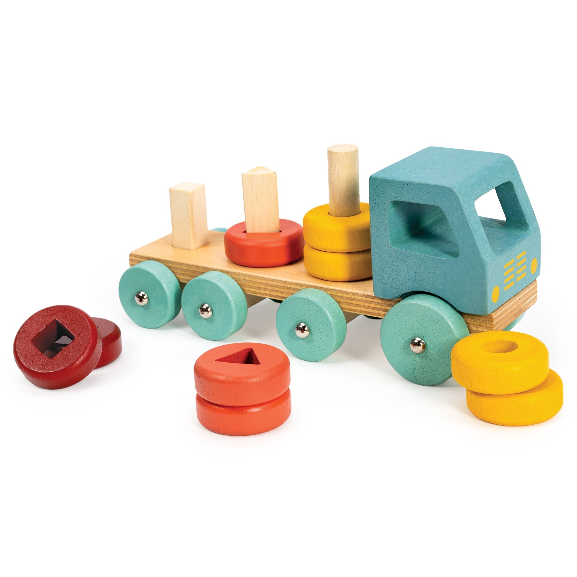 Stacking Peg Truck - Mentari - Sustainable Wooden Toys Made in Indonesia - Eco - Friendly Play