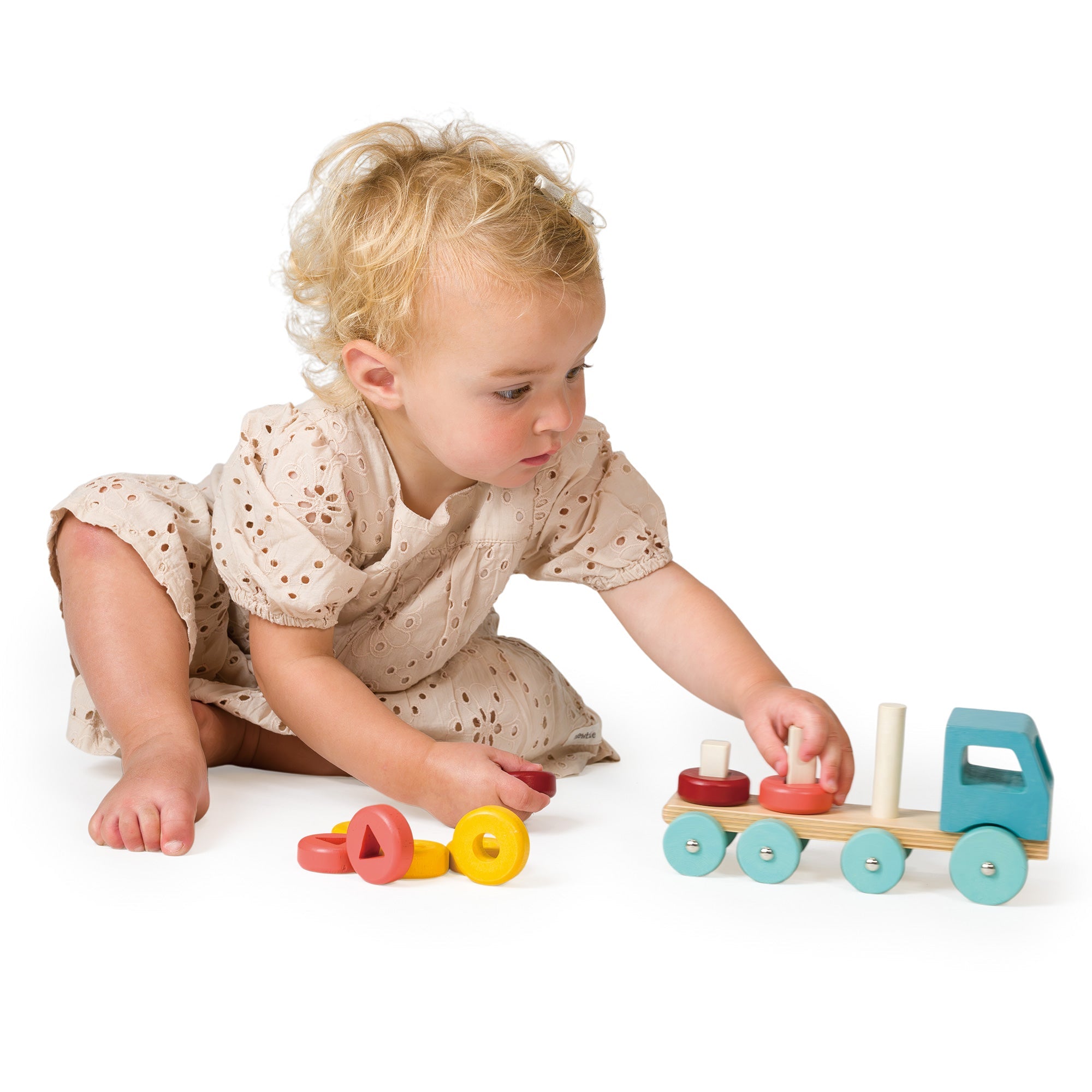 Stacking Peg Truck - Mentari - Sustainable Wooden Toys Made in Indonesia - Eco - Friendly Play