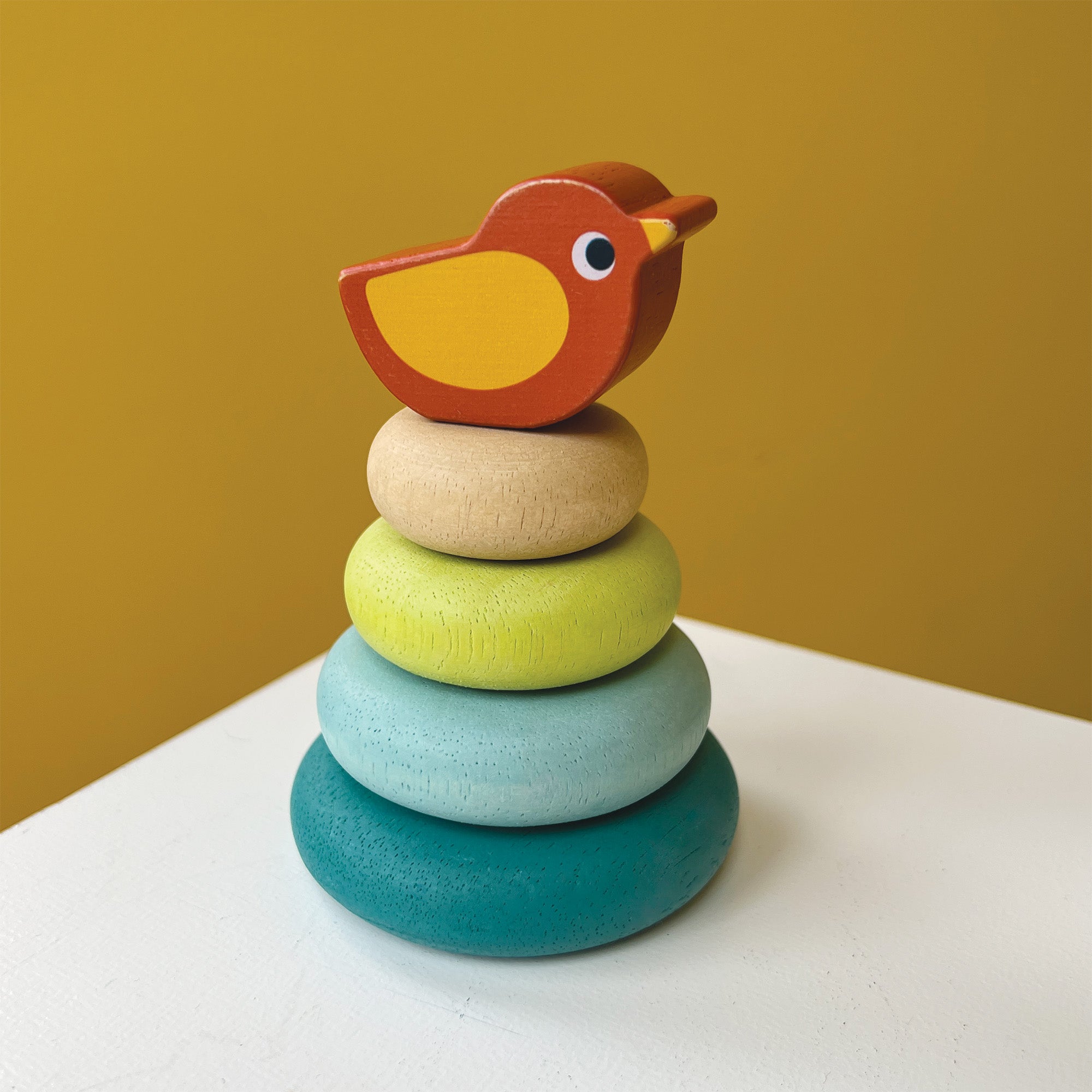 Stacking Tree with Bird - Mentari - Sustainable Wooden Toys Made in Indonesia - Eco-Friendly Play