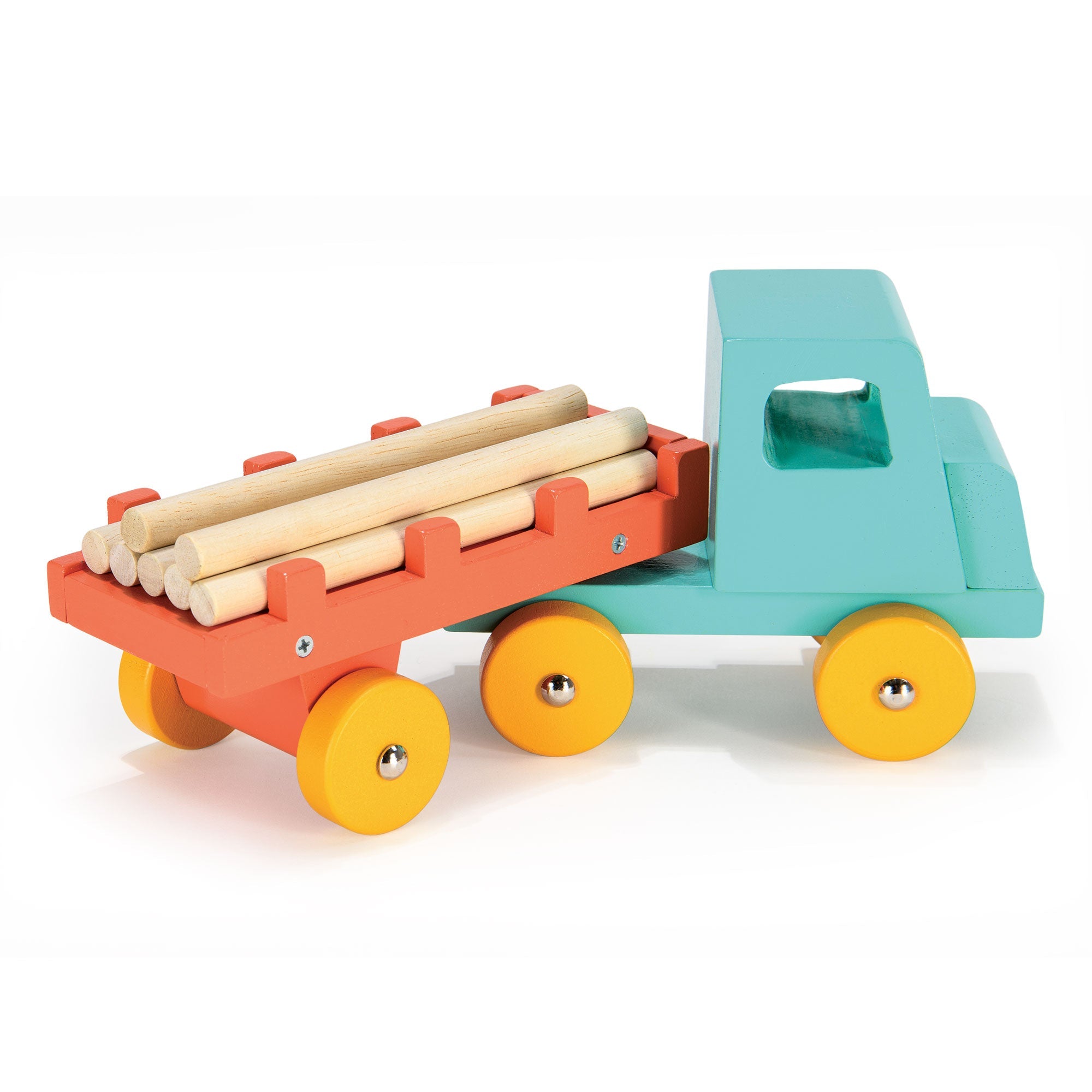 Teal Timber Truck - Mentari - Sustainable Wooden Toys Made in Indonesia - Eco - Friendly Play