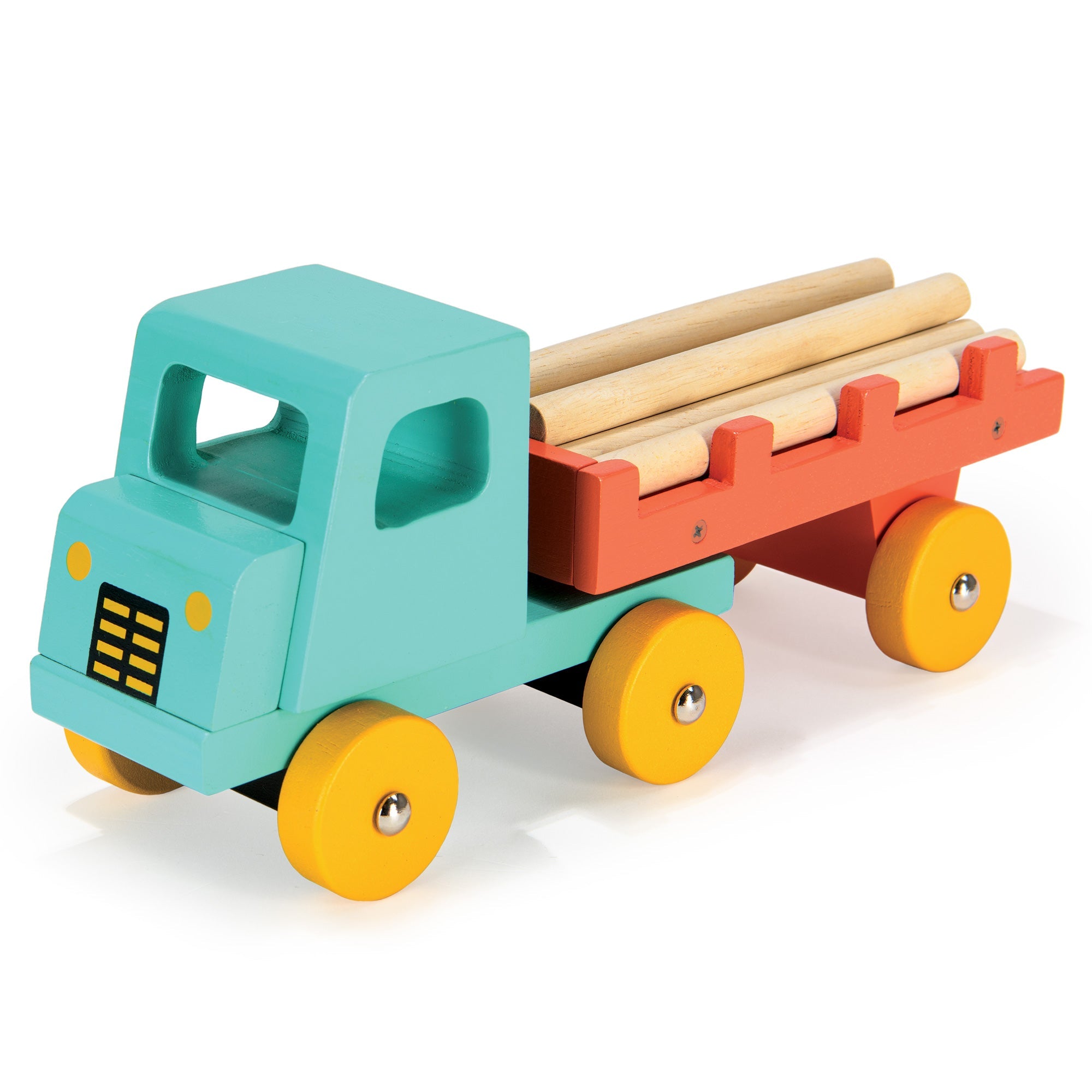 Teal Timber Truck - Mentari - Sustainable Wooden Toys Made in Indonesia - Eco - Friendly Play