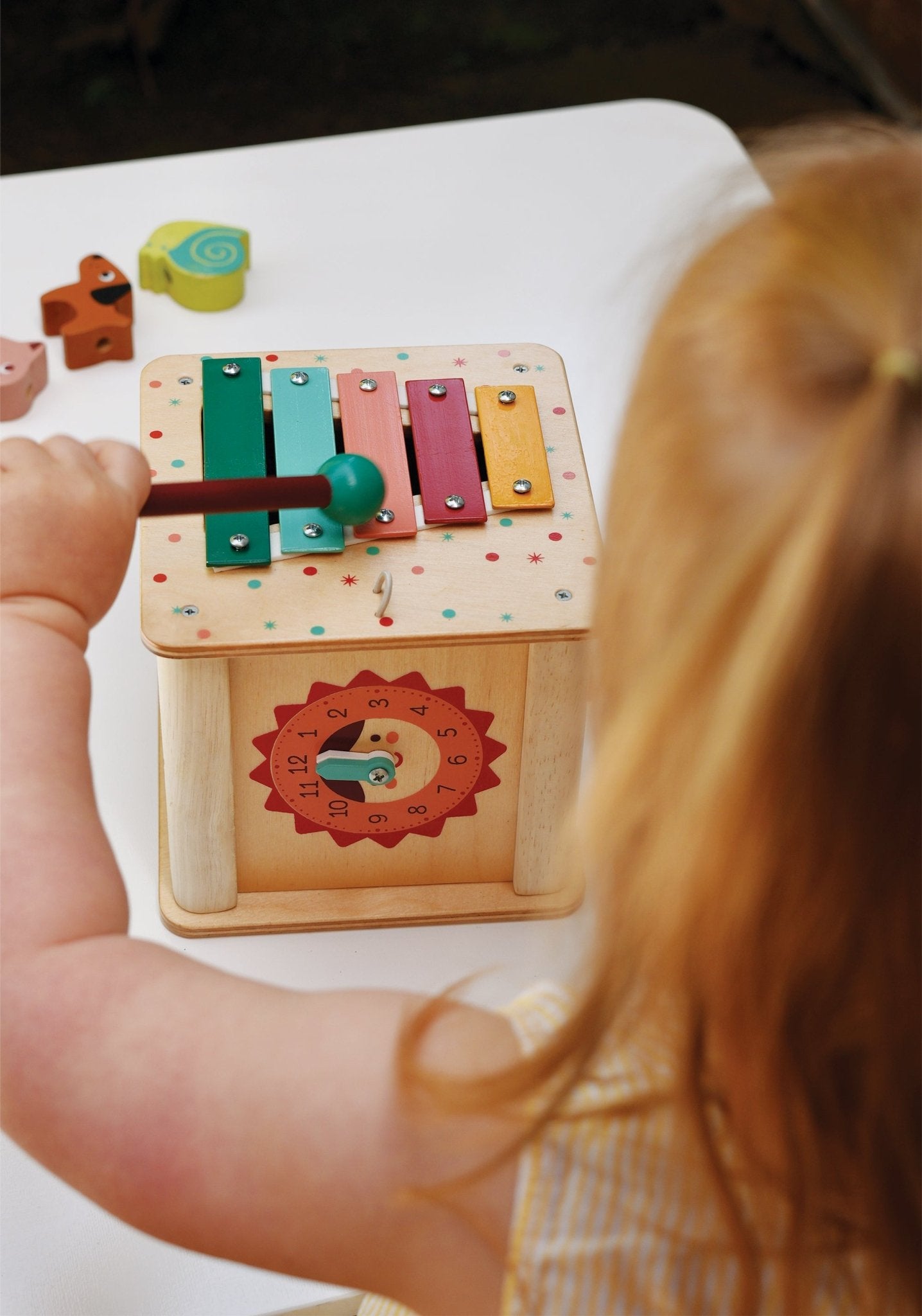 Toddler Activity Cube - Mentari - Sustainable Wooden Toys Made in Indonesia - Eco - Friendly Play