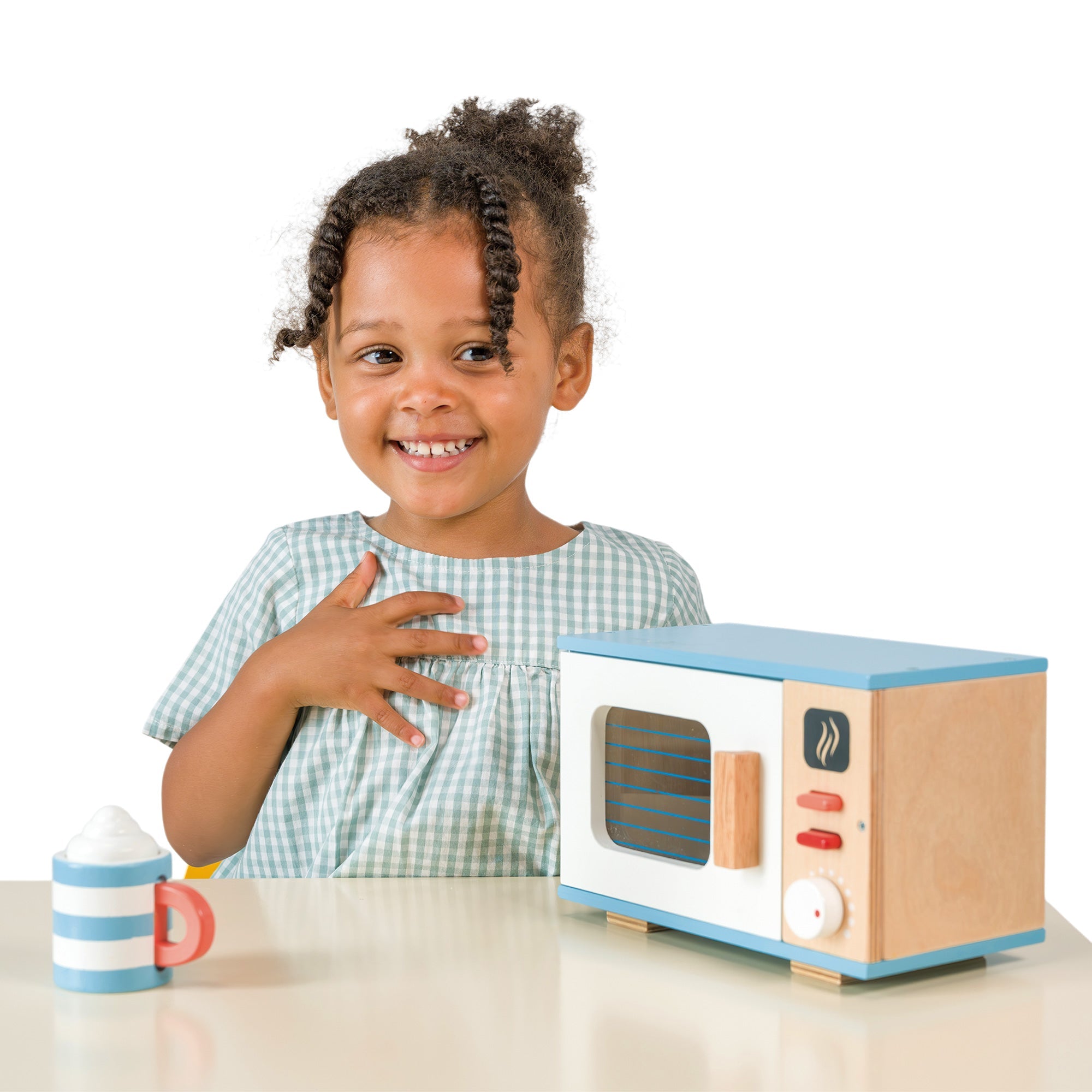 Toy Microwave - Mentari - Sustainable Wooden Toys Made in Indonesia - Eco - Friendly Play