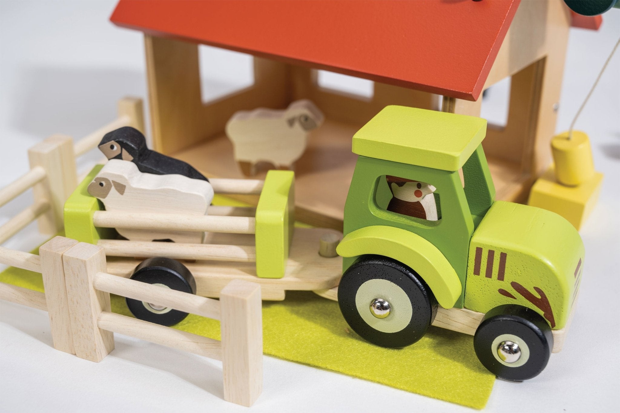 Tractor and Trailer - Mentari - Sustainable Wooden Toys Made in Indonesia - Eco - Friendly Play