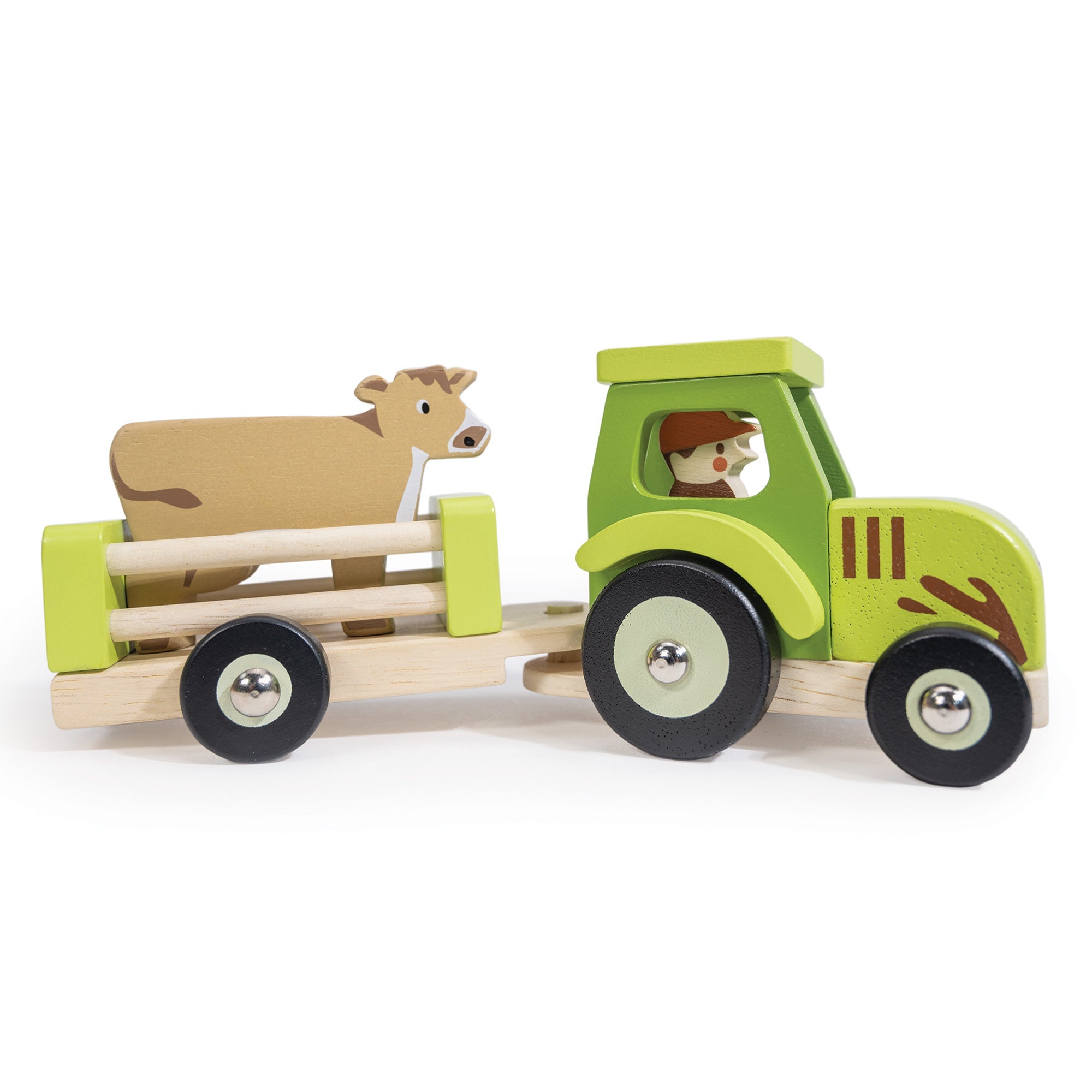 Tractor and Trailer - Mentari - Sustainable Wooden Toys Made in Indonesia - Eco - Friendly Play