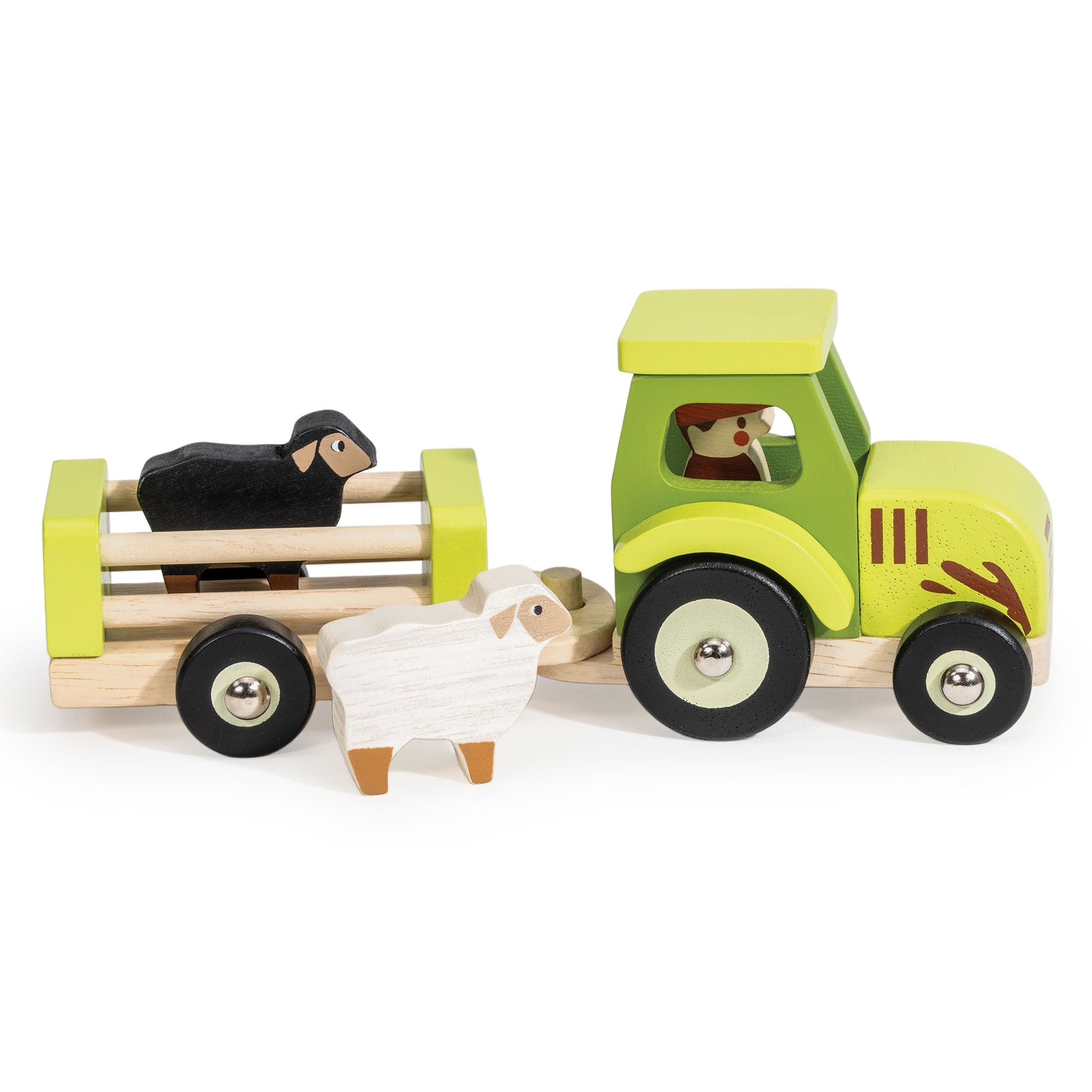 Tractor and Trailer - Mentari - Sustainable Wooden Toys Made in Indonesia - Eco - Friendly Play