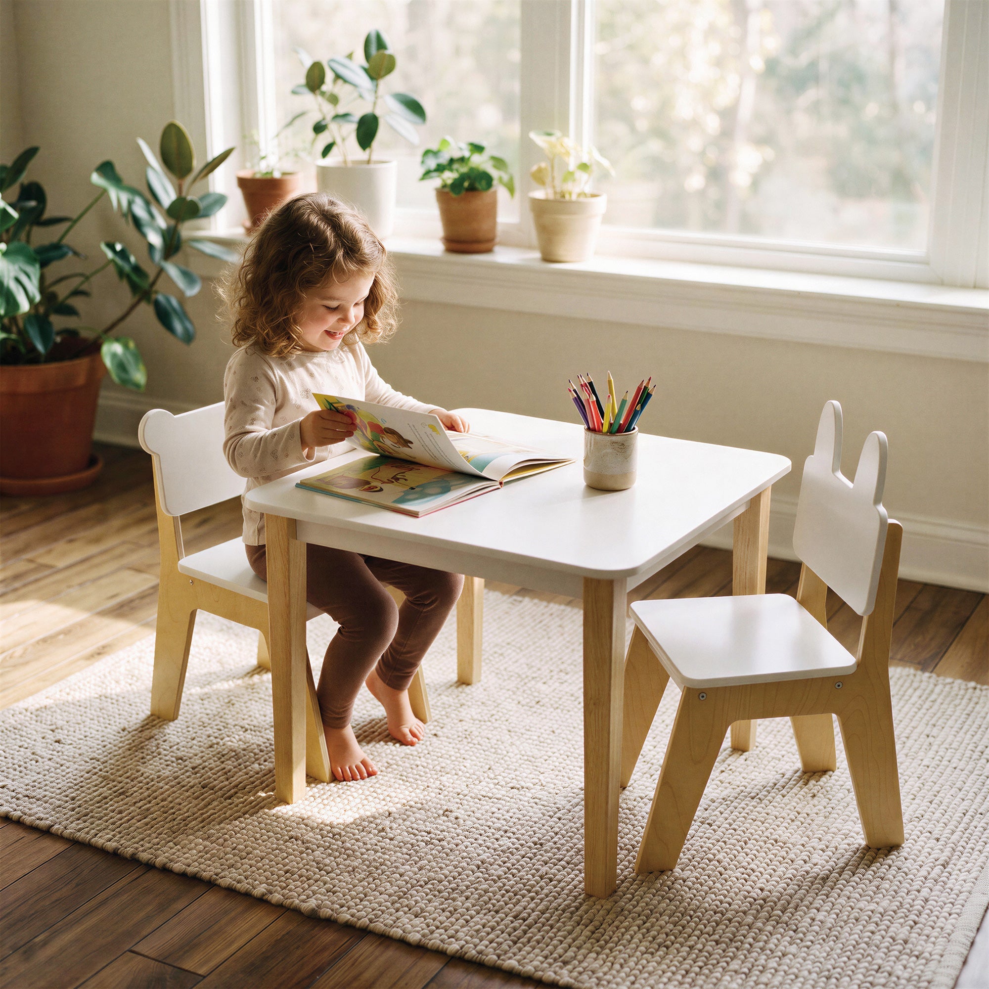 Wooden Kid's Rabbit Chair - Mentari - Sustainable Wooden Toys Made in Indonesia - Eco-Friendly Play
