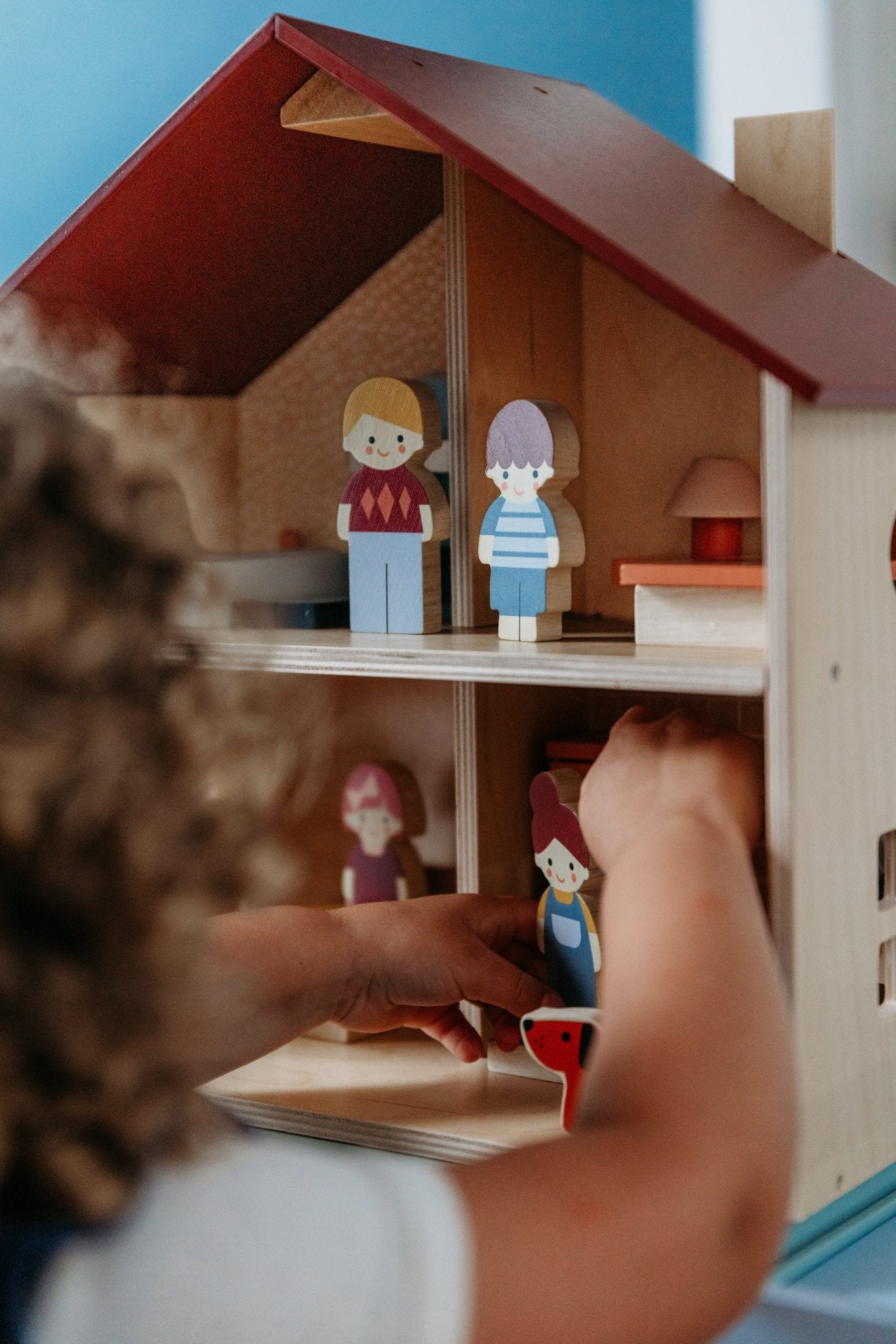 Wooden Open Dollhouse with Furniture for Kids — Age 3+ | Mentari