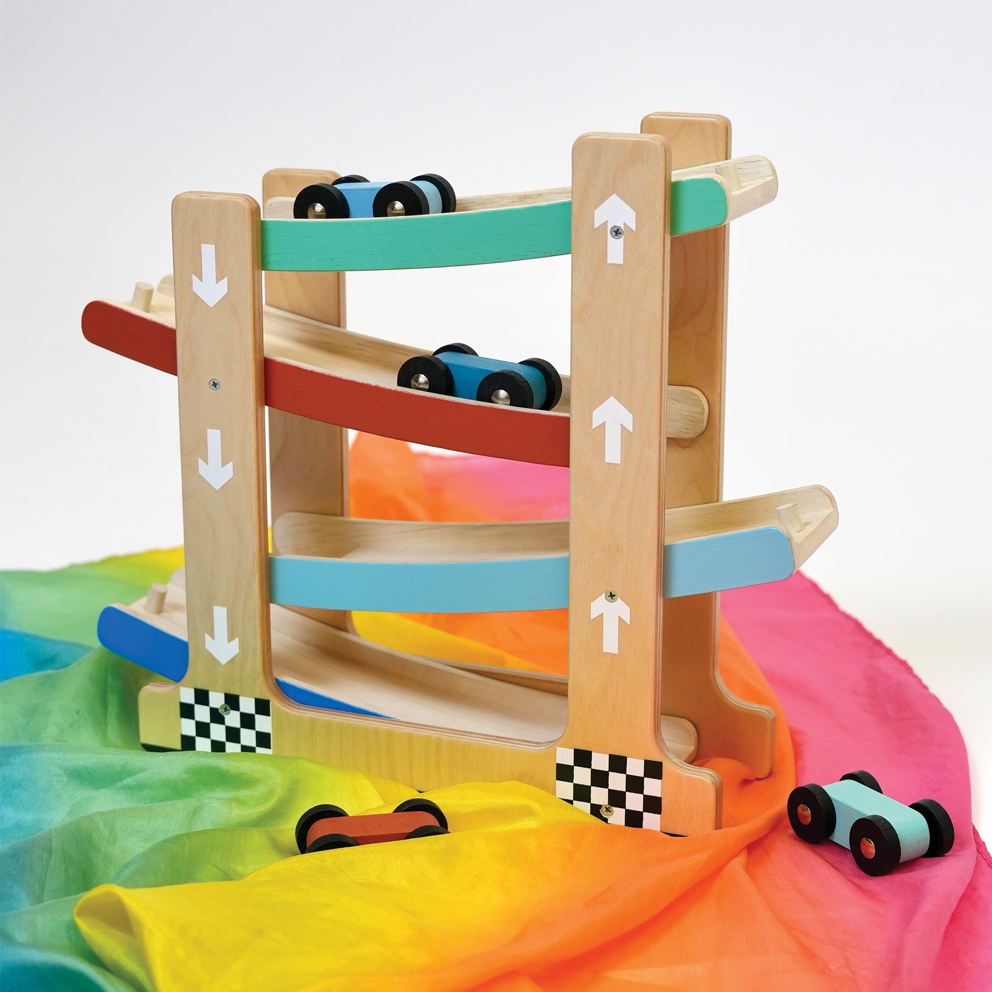 Wooden Ramp Racer Toy - Mentari - Sustainable Wooden Toys Made in Indonesia - Eco - Friendly Play