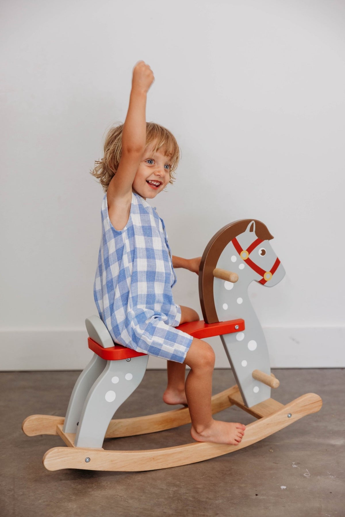 Wooden Rocking Horse - Mentari - Sustainable Wooden Toys Made in Indonesia - Eco-Friendly Play