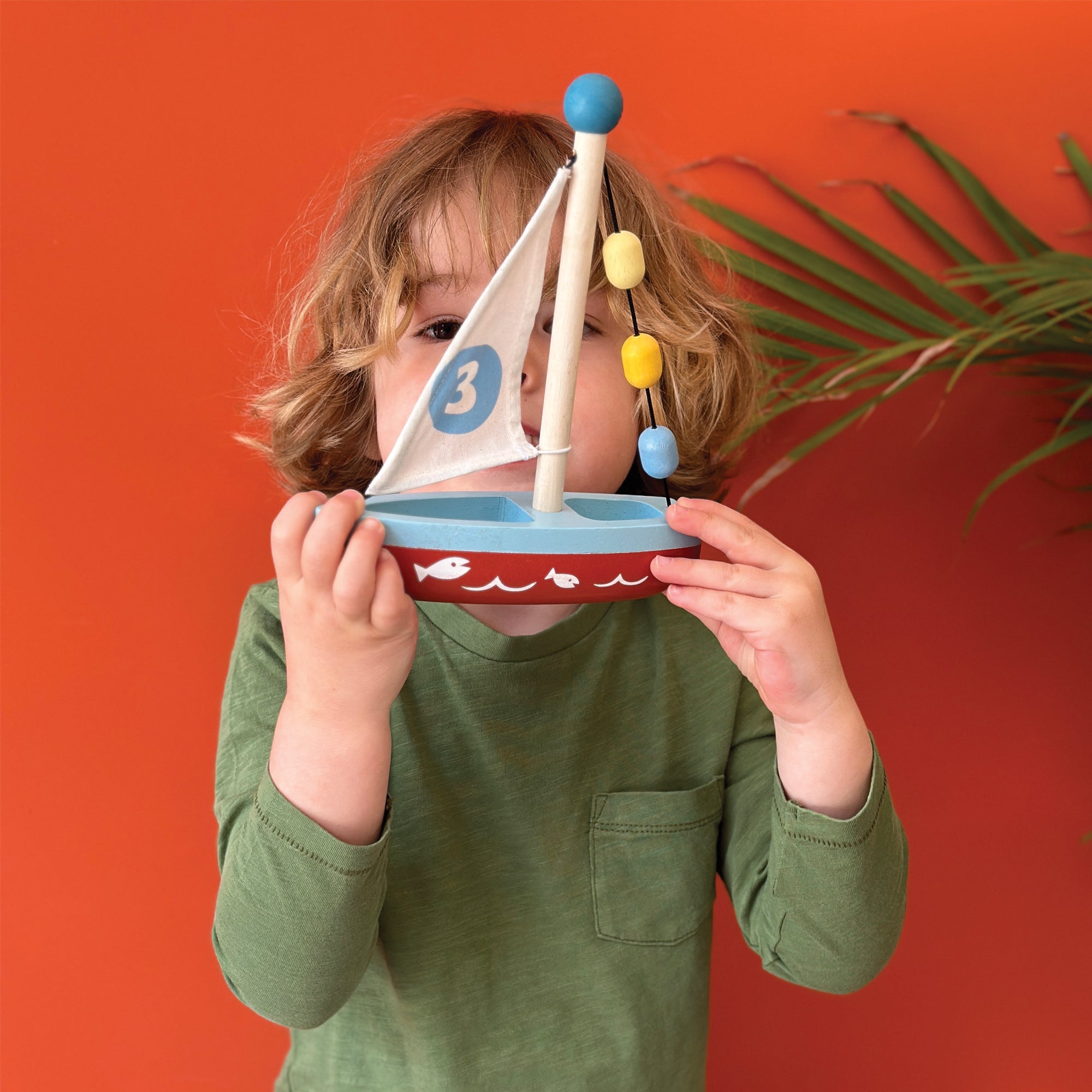 Wooden Sailing Boat - Mentari - Sustainable Wooden Toys Made in Indonesia - Eco - Friendly Play