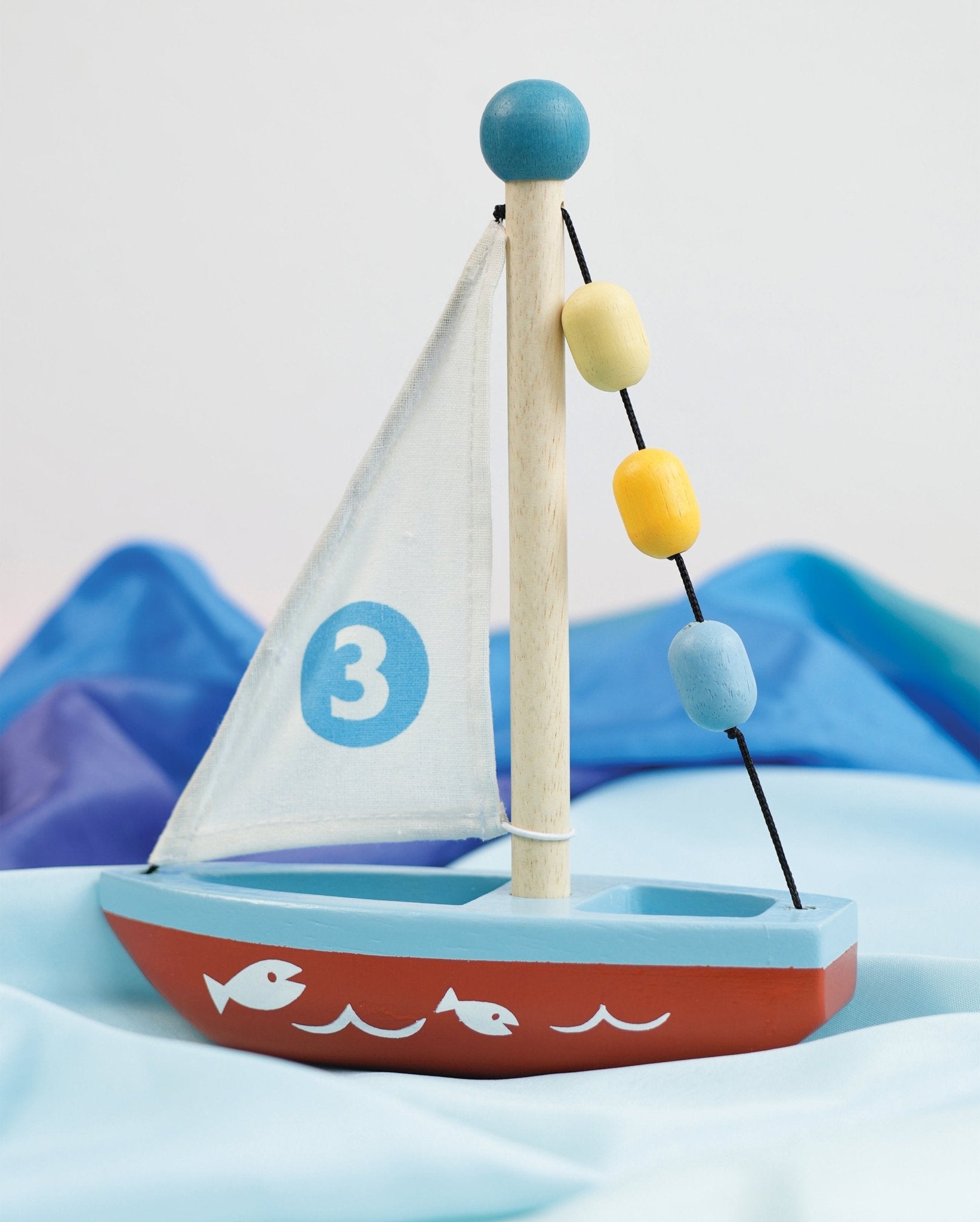 Wooden Sailing Boat - Mentari - Sustainable Wooden Toys Made in Indonesia - Eco - Friendly Play