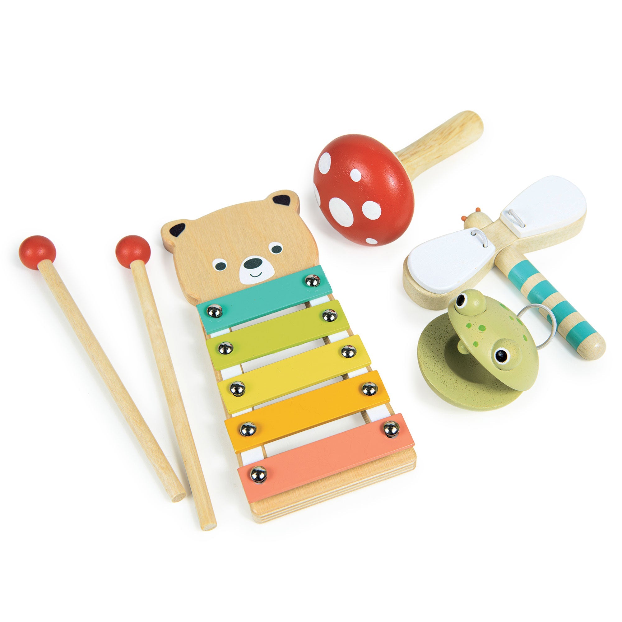 Woodland Music Set - Mentari - Sustainable Wooden Toys Made in Indonesia - Eco - Friendly Play