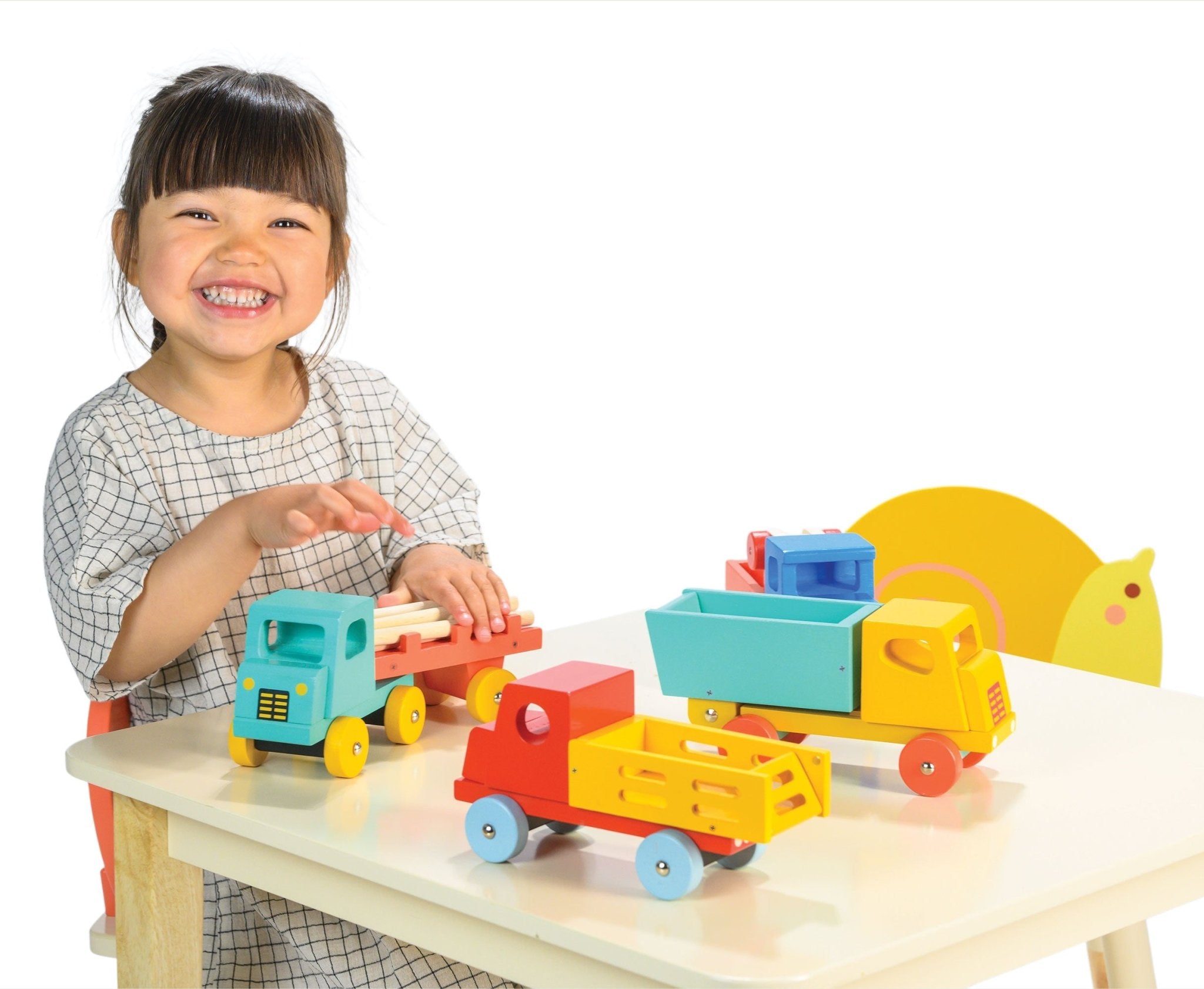 Yellow Lorry - Mentari - Sustainable Wooden Toys Made in Indonesia - Eco - Friendly Play
