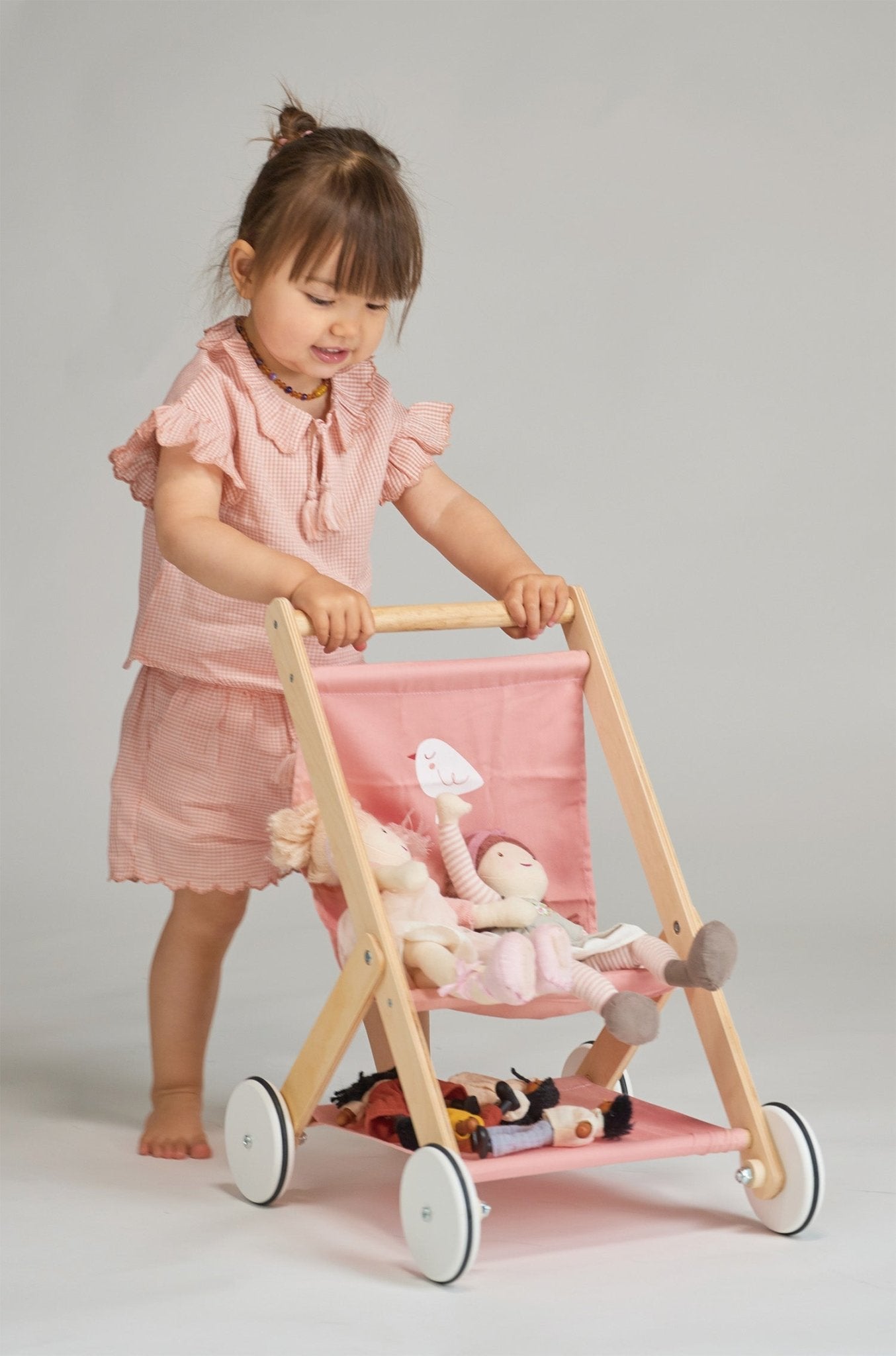 Baby Doll Stroller - Mentari - Sustainable Wooden Toys Made in Indonesia - Eco-Friendly Play