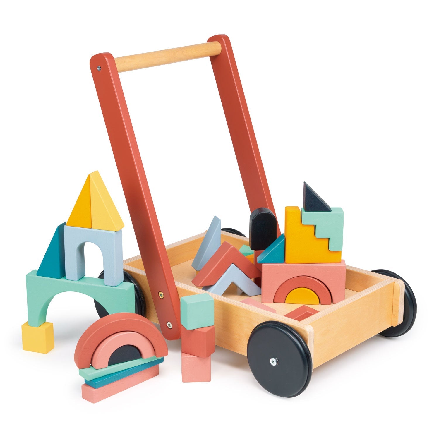 Bambino Block Trolley - Mentari - Sustainable Wooden Toys Made in Indonesia - Eco-Friendly Play