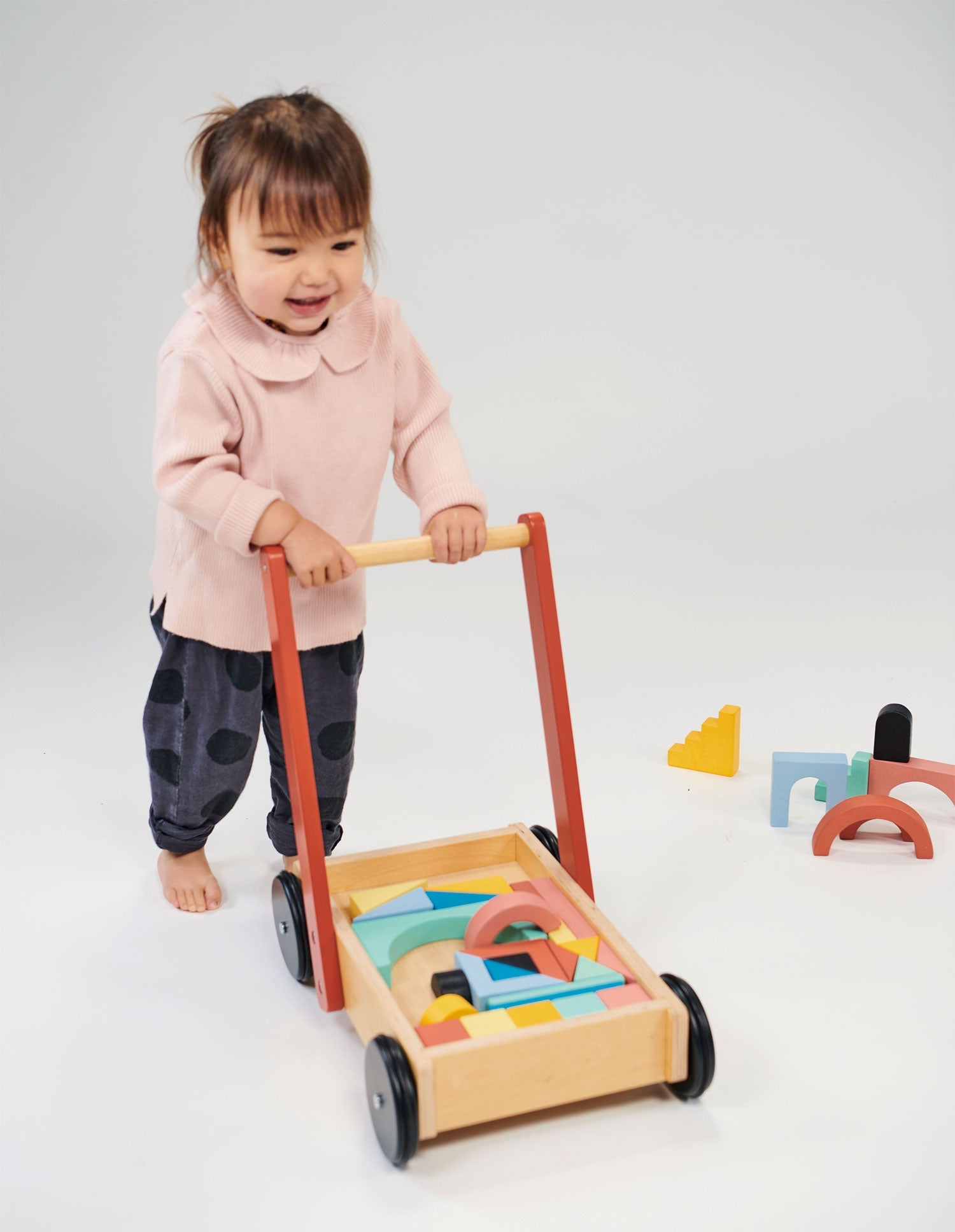 Bambino Block Trolley - Mentari - Sustainable Wooden Toys Made in Indonesia - Eco-Friendly Play