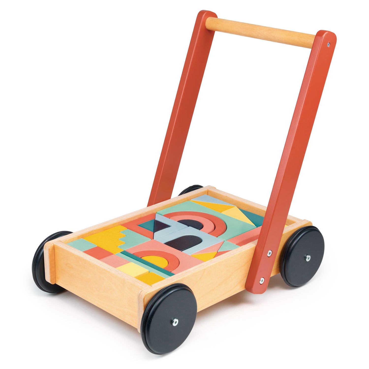 Bambino Block Trolley - Mentari - Sustainable Wooden Toys Made in Indonesia - Eco-Friendly Play