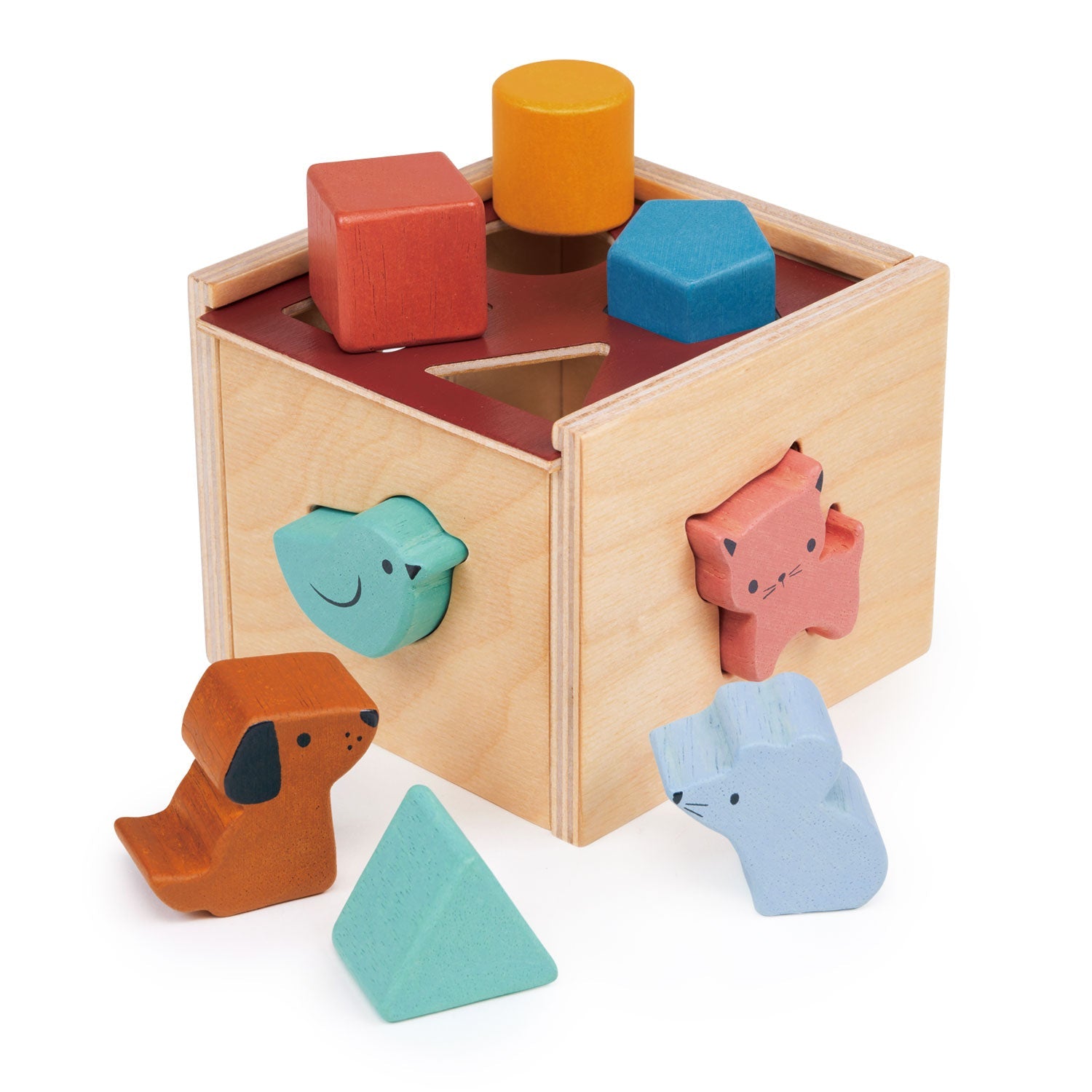 Bambino Shape Sorting Cube - Mentari - Sustainable Wooden Toys Made in Indonesia - Eco-Friendly Play