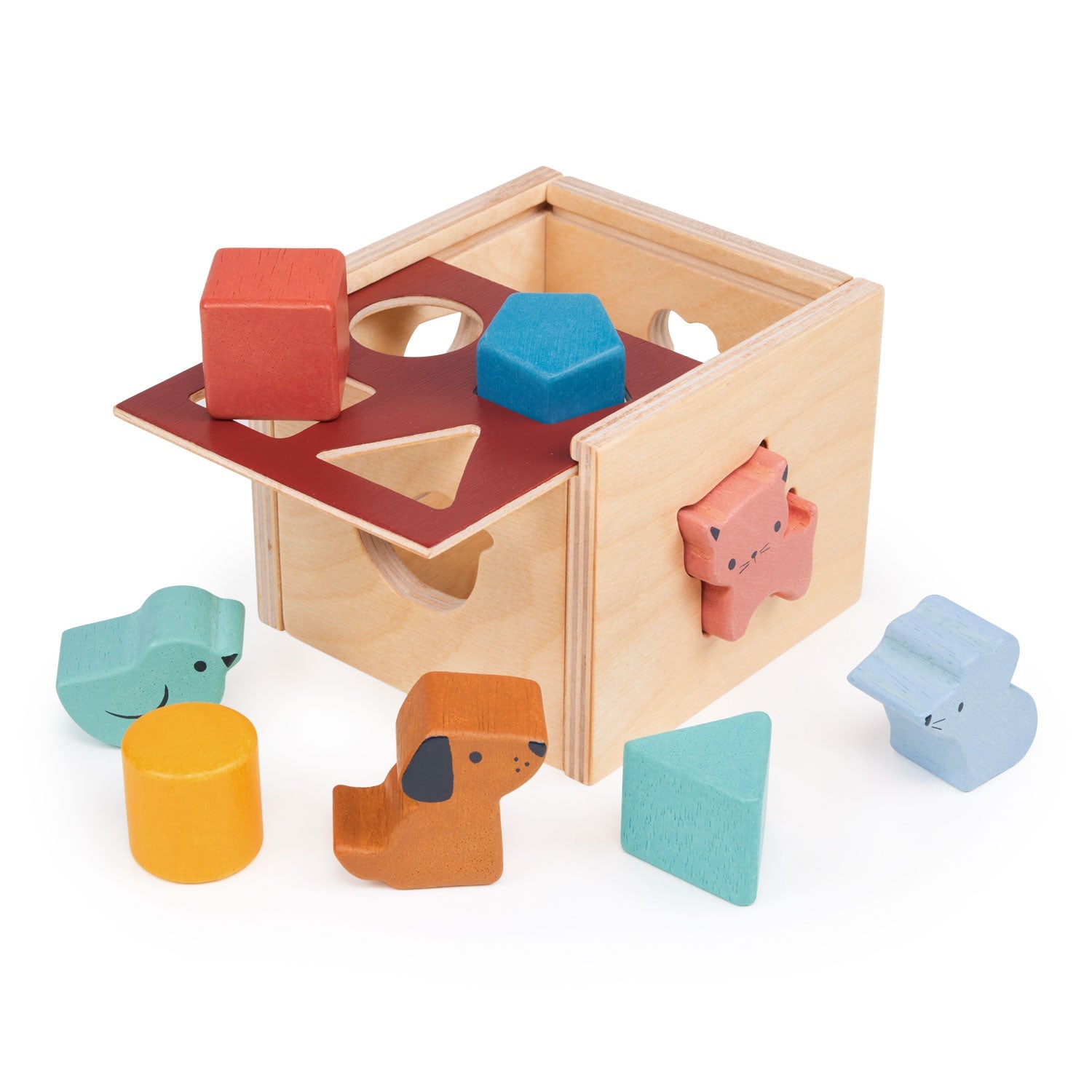 Bambino Shape Sorting Cube - Mentari - Sustainable Wooden Toys Made in Indonesia - Eco-Friendly Play