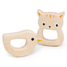 Bird & Kitten Teethers - Mentari - Sustainable Wooden Toys Made in Indonesia - Eco-Friendly Play