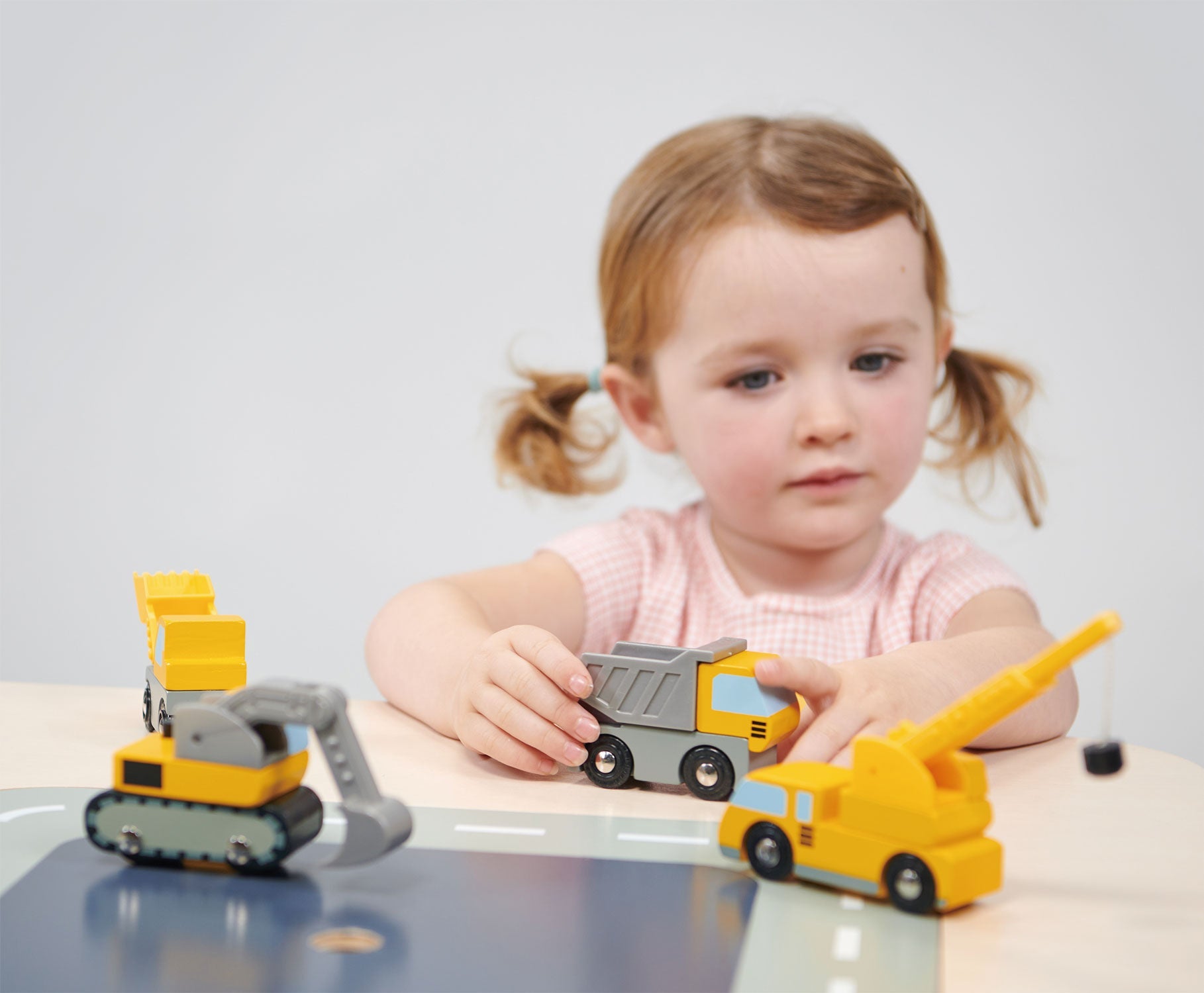Wooden Construction Vehicle Toy Set for Kids — Age 3+ | Mentari