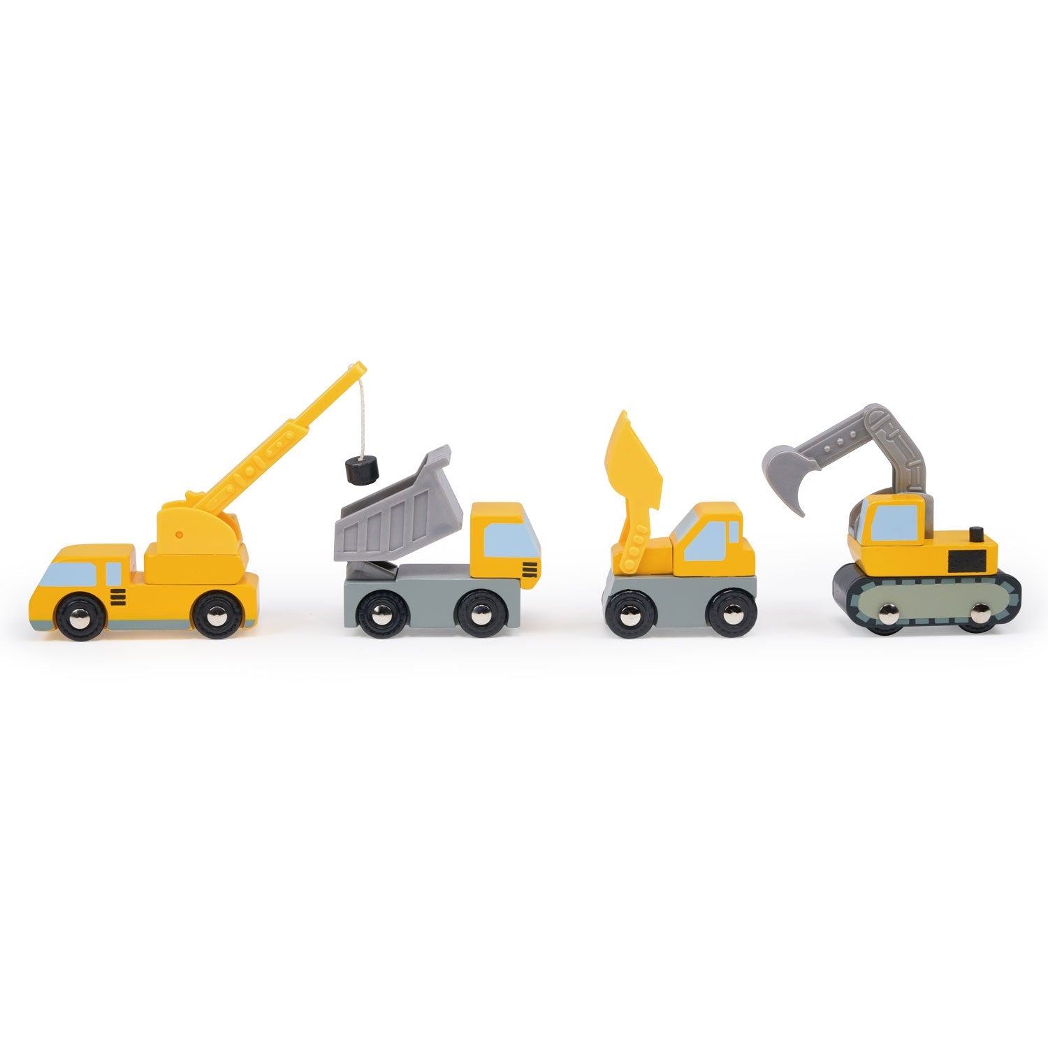 Wooden Construction Vehicle Toy Set for Kids — Age 3+ | Mentari