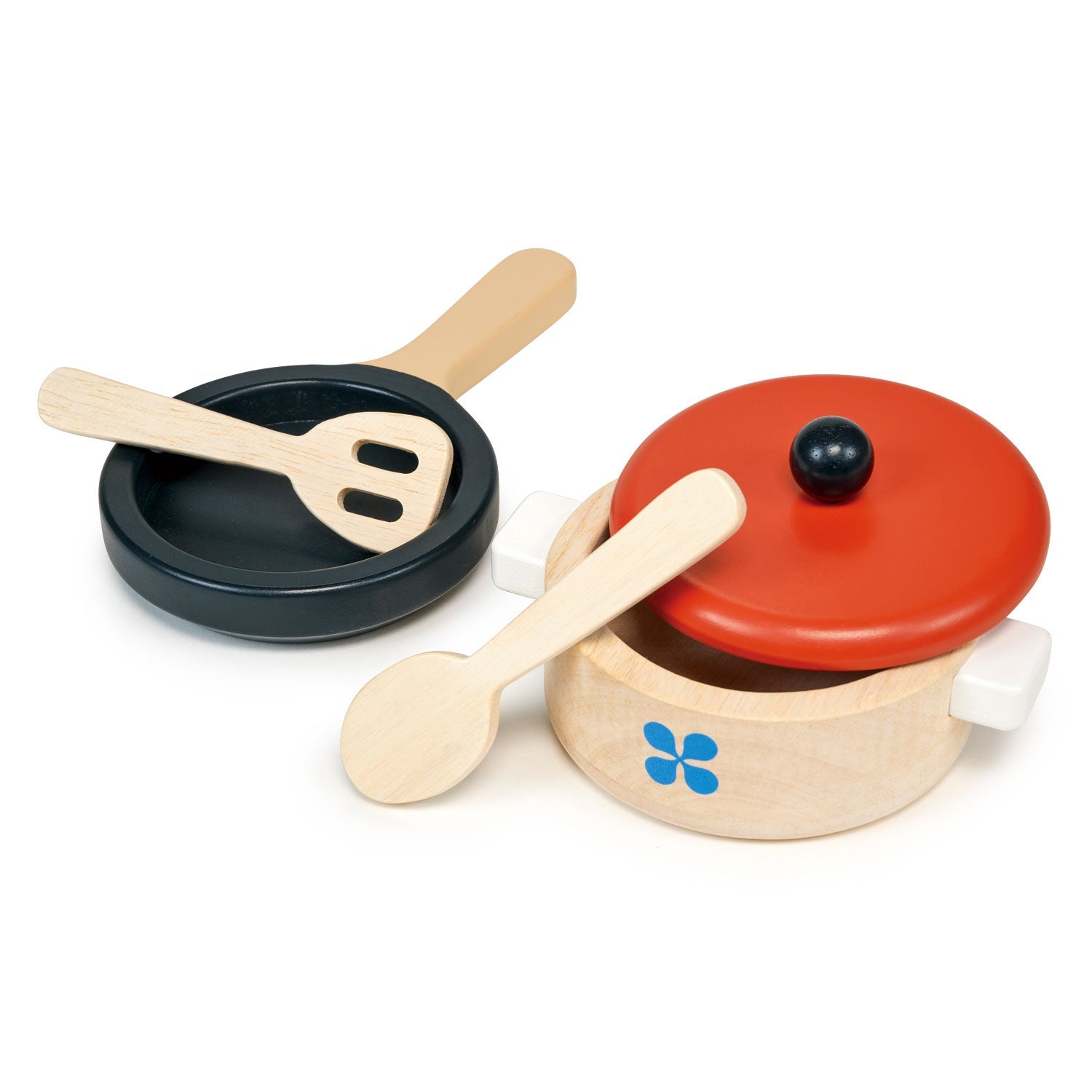 Casserole Pan Set - Mentari - Sustainable Wooden Toys Made in Indonesia - Eco-Friendly Play