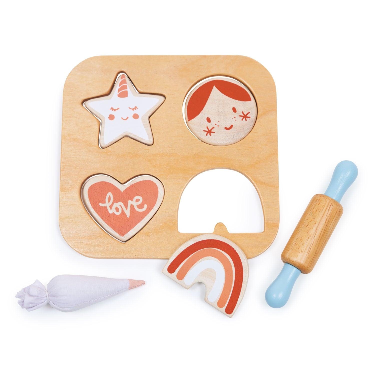 Cookie Cutting Set - Mentari - Sustainable Wooden Toys Made in Indonesia - Eco-Friendly Play