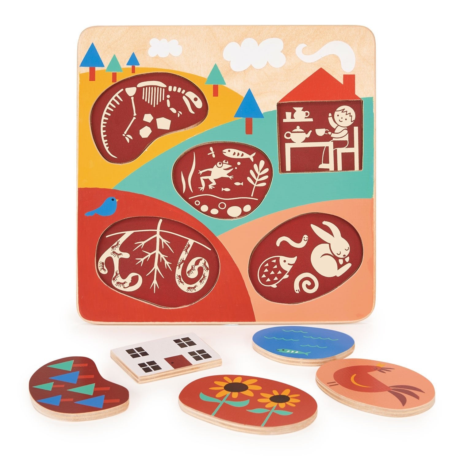 Countryside Puzzle - Mentari - Sustainable Wooden Toys Made in Indonesia - Eco-Friendly Play