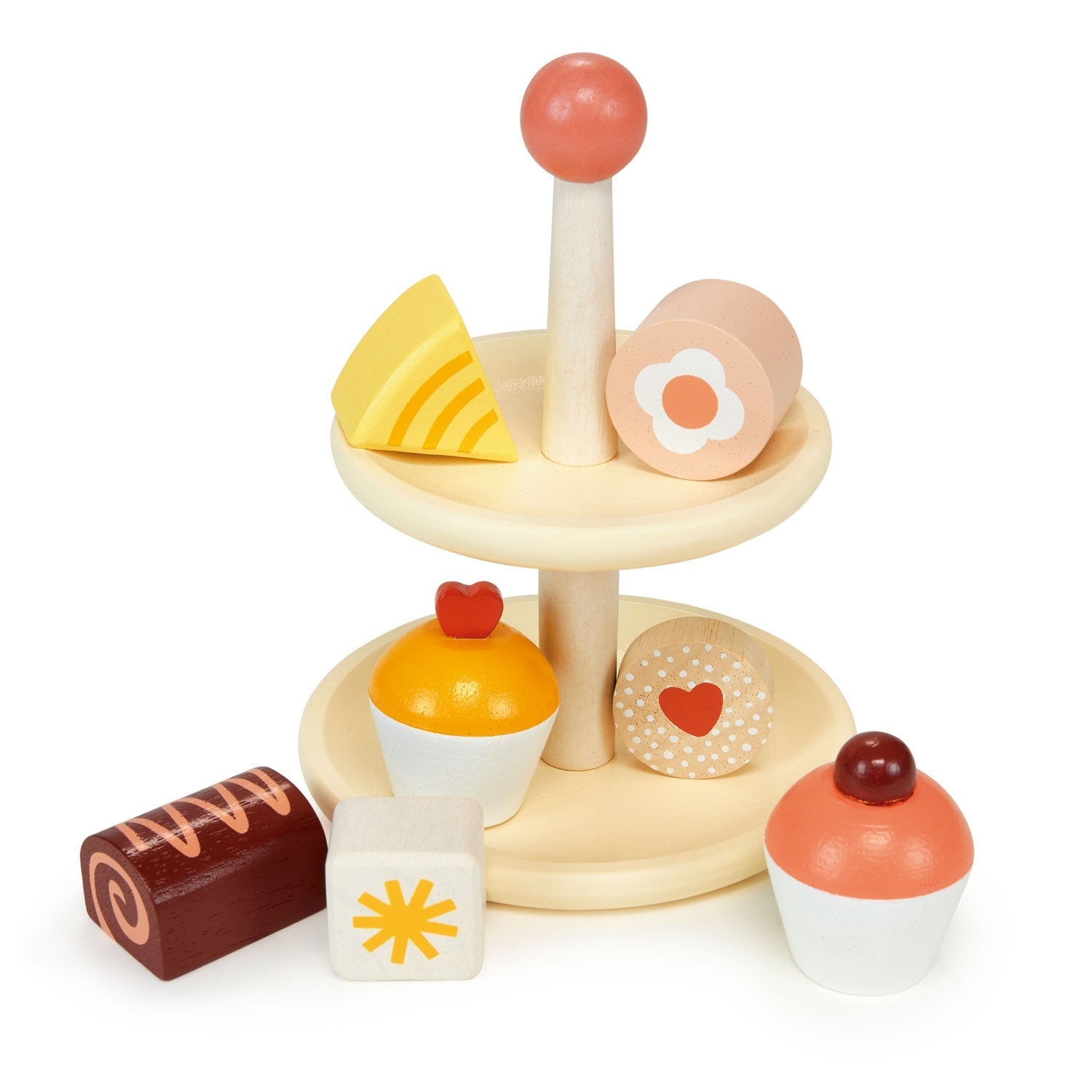 Cupcake Stand - Mentari - Sustainable Wooden Toys Made in Indonesia - Eco-Friendly Play