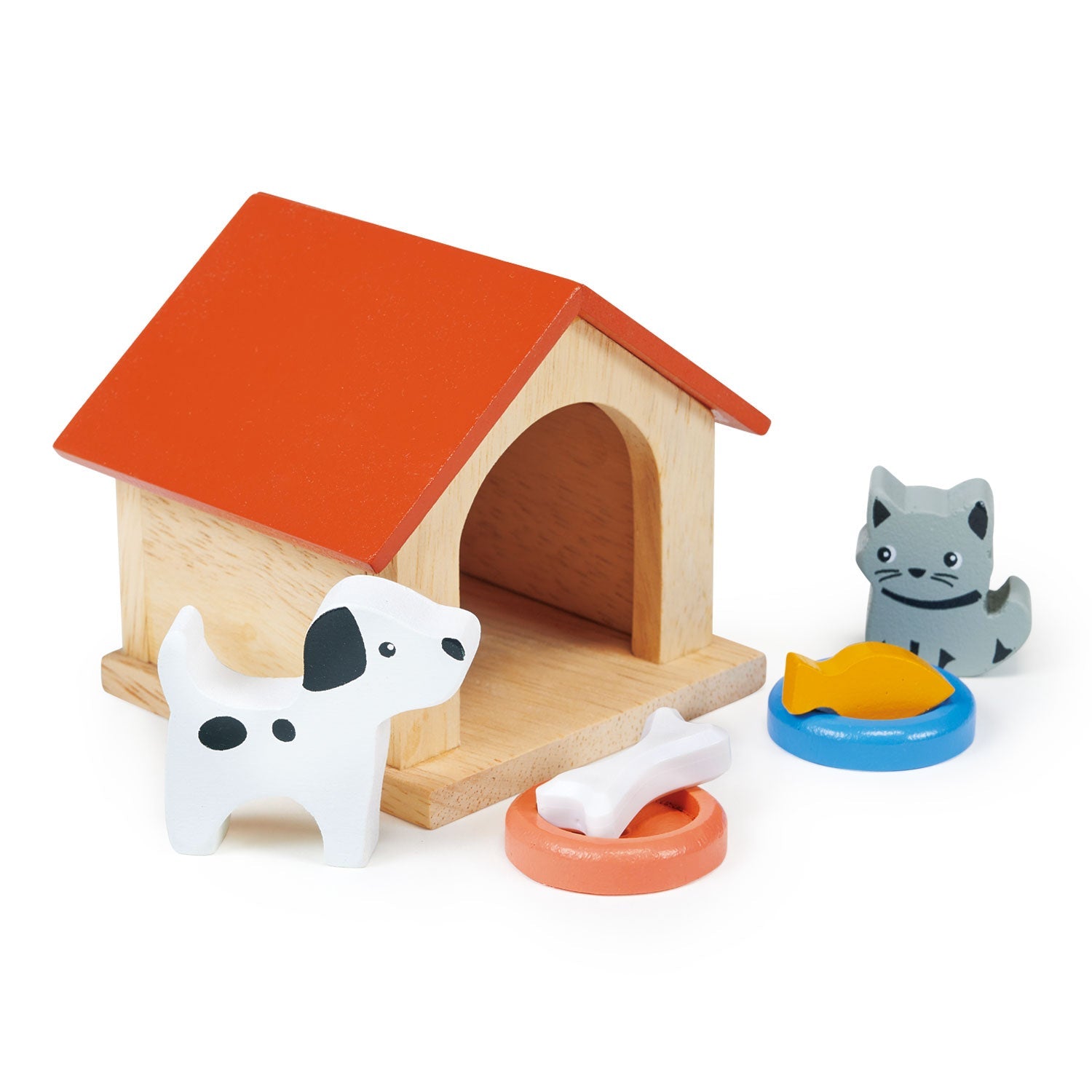 Dog & Cat Pet Set - Mentari - Sustainable Wooden Toys Made in Indonesia - Eco-Friendly Play