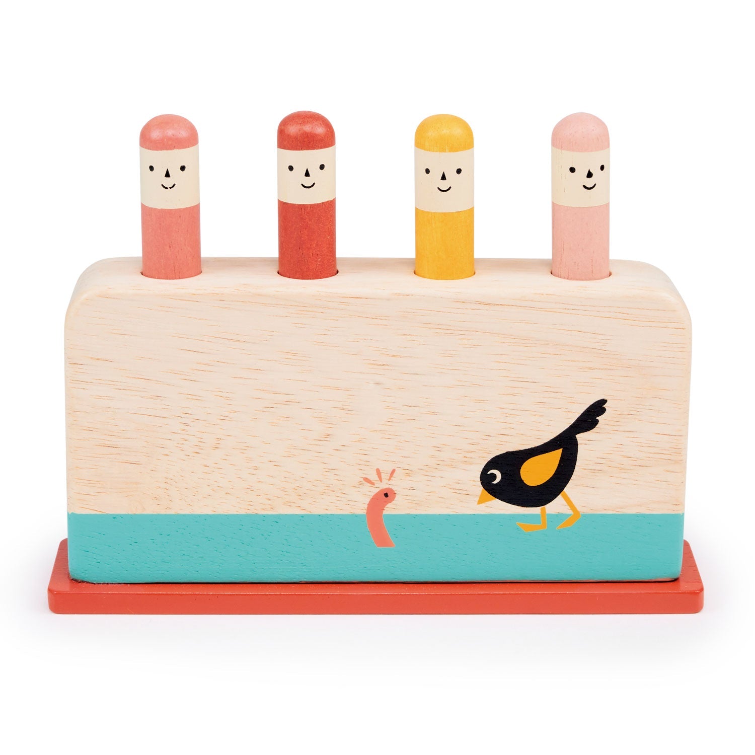 Wooden Pop-Up Worm Game for Toddlers — Age 18m+ | Mentari