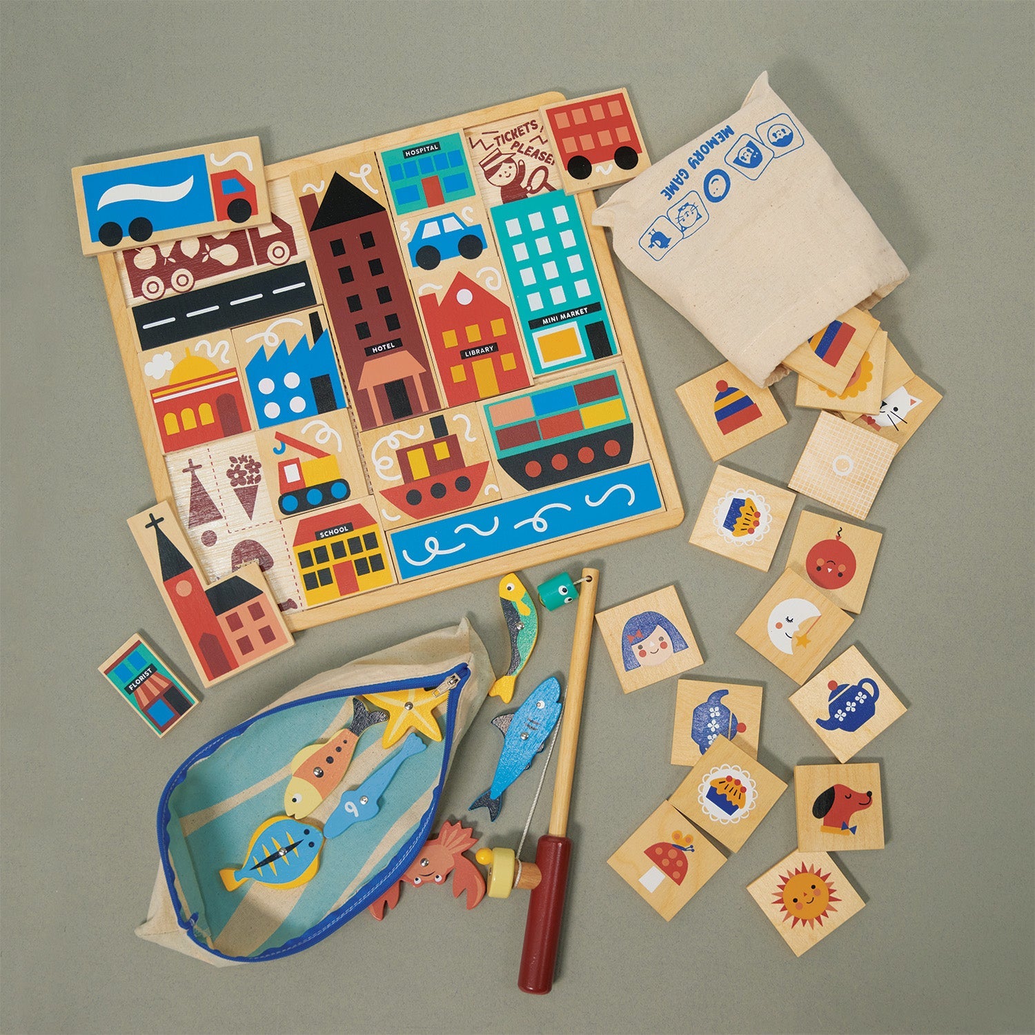 Games Bundle - Mentari - Sustainable Wooden Toys Made in Indonesia - Eco-Friendly Play