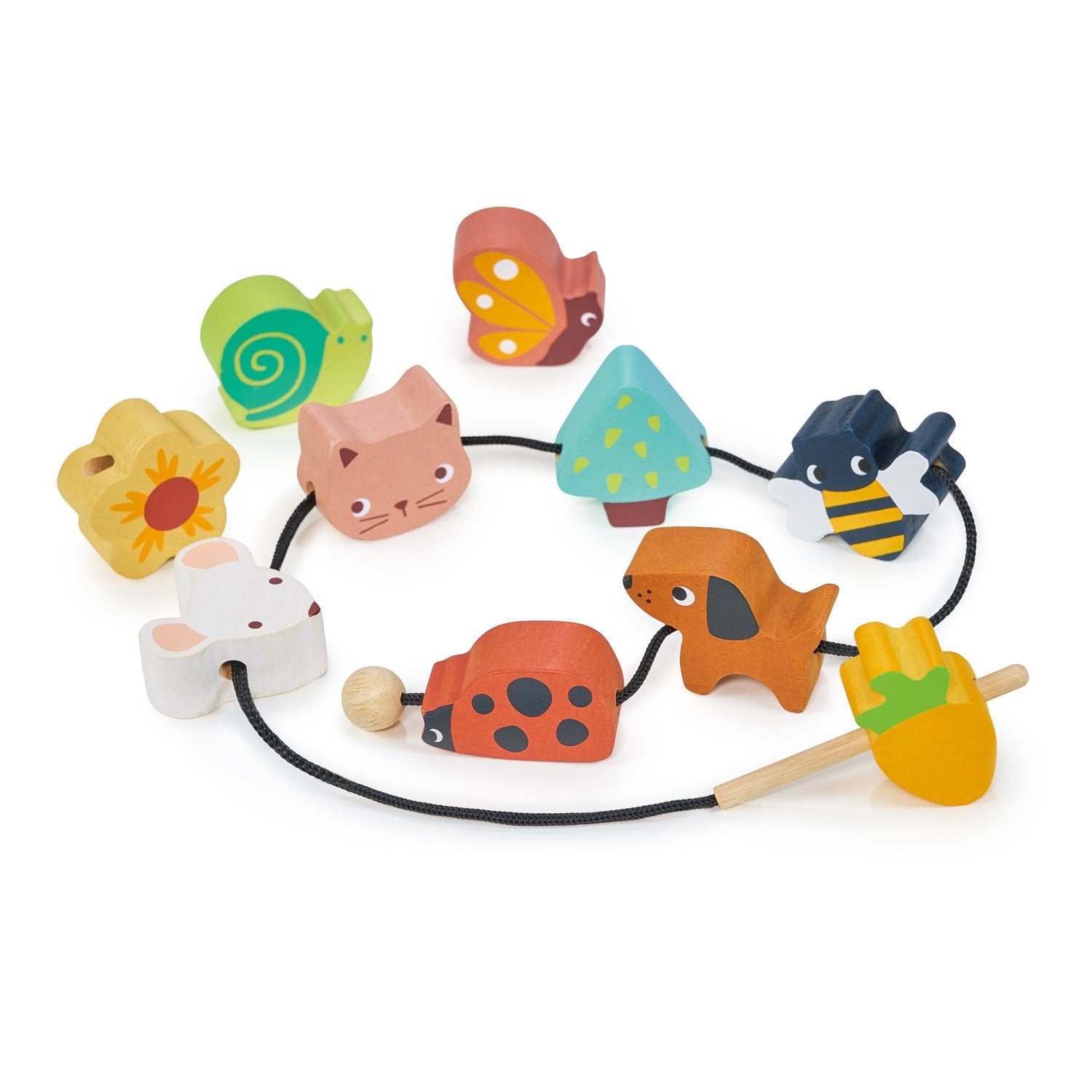 Garden Threading Beads - Mentari - Sustainable Wooden Toys Made in Indonesia - Eco-Friendly Play