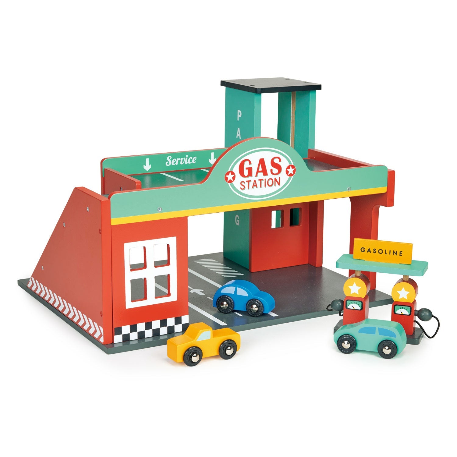 Gas Station - Mentari - Sustainable Wooden Toys Made in Indonesia - Eco-Friendly Play