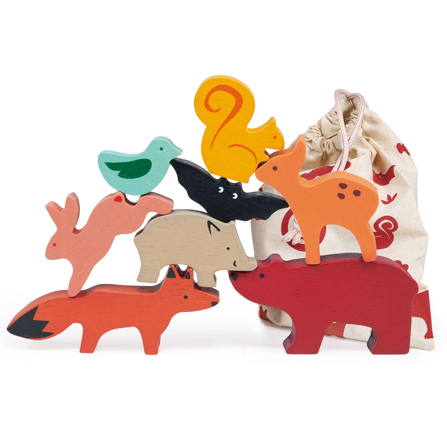 Happy Stacking Forest - Mentari - Sustainable Wooden Toys Made in Indonesia - Eco-Friendly Play