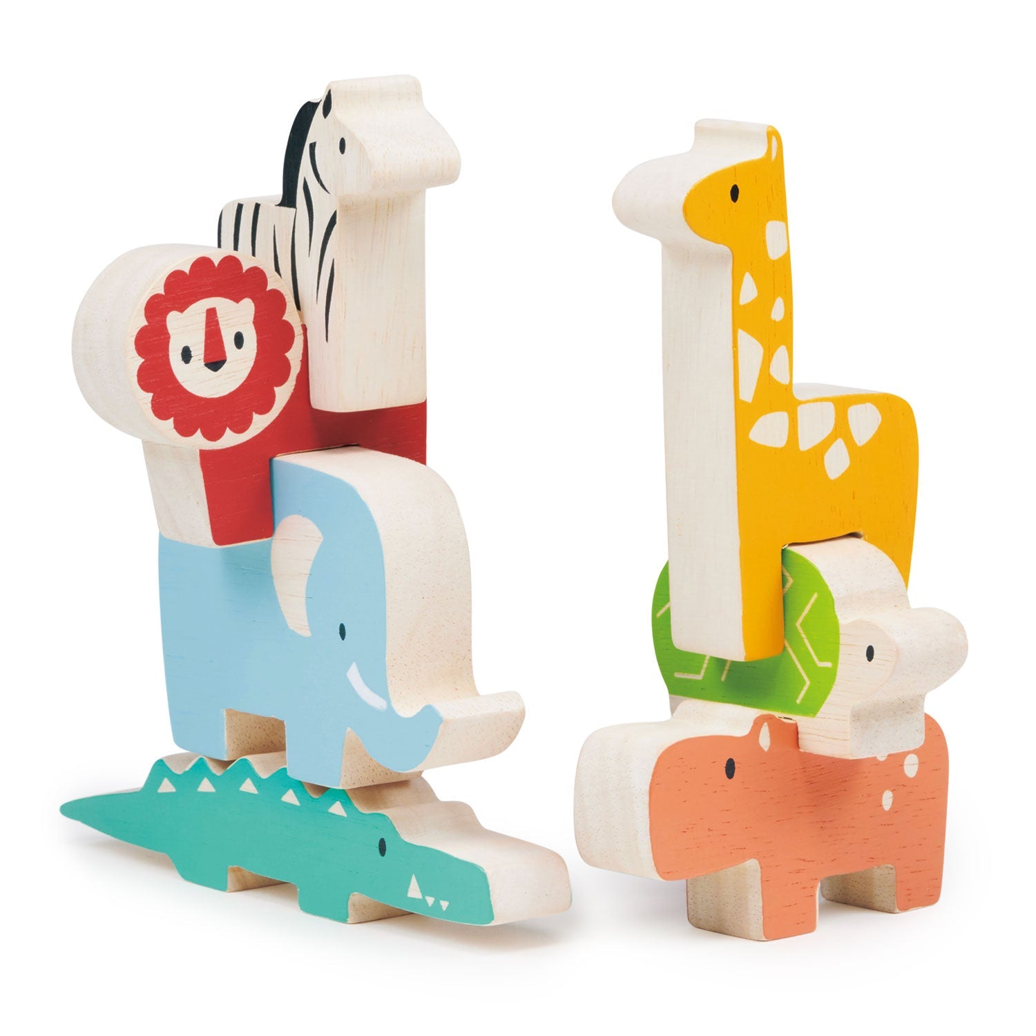 Happy Stacking Safari - Mentari - Sustainable Wooden Toys Made in Indonesia - Eco-Friendly Play