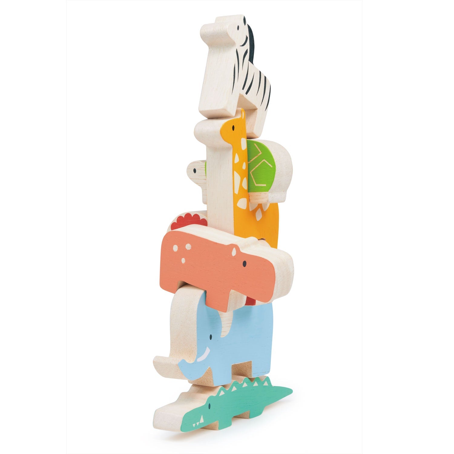 Happy Stacking Safari - Mentari - Sustainable Wooden Toys Made in Indonesia - Eco-Friendly Play