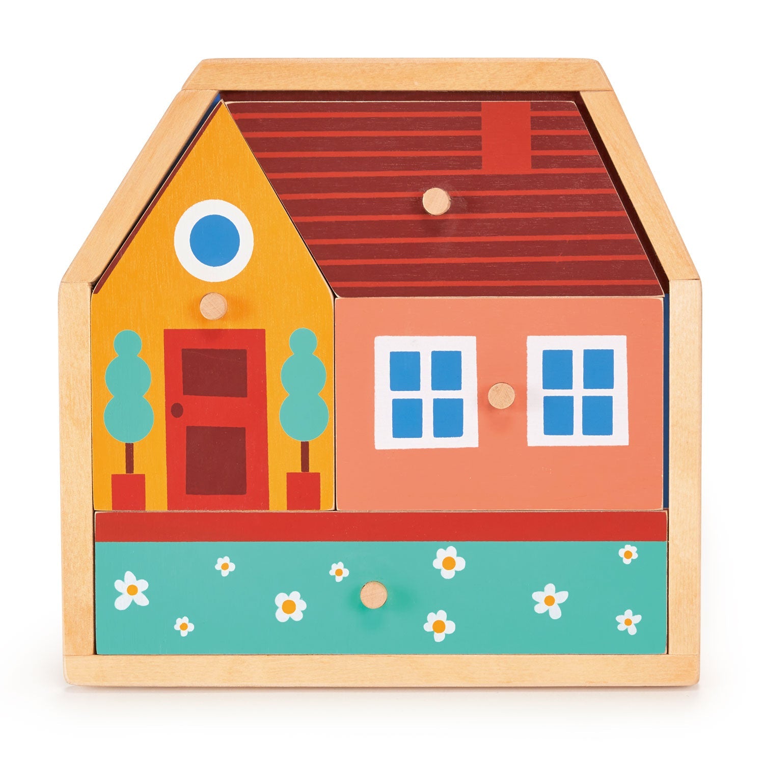 House Puzzle - Mentari - Sustainable Wooden Toys Made in Indonesia - Eco-Friendly Play