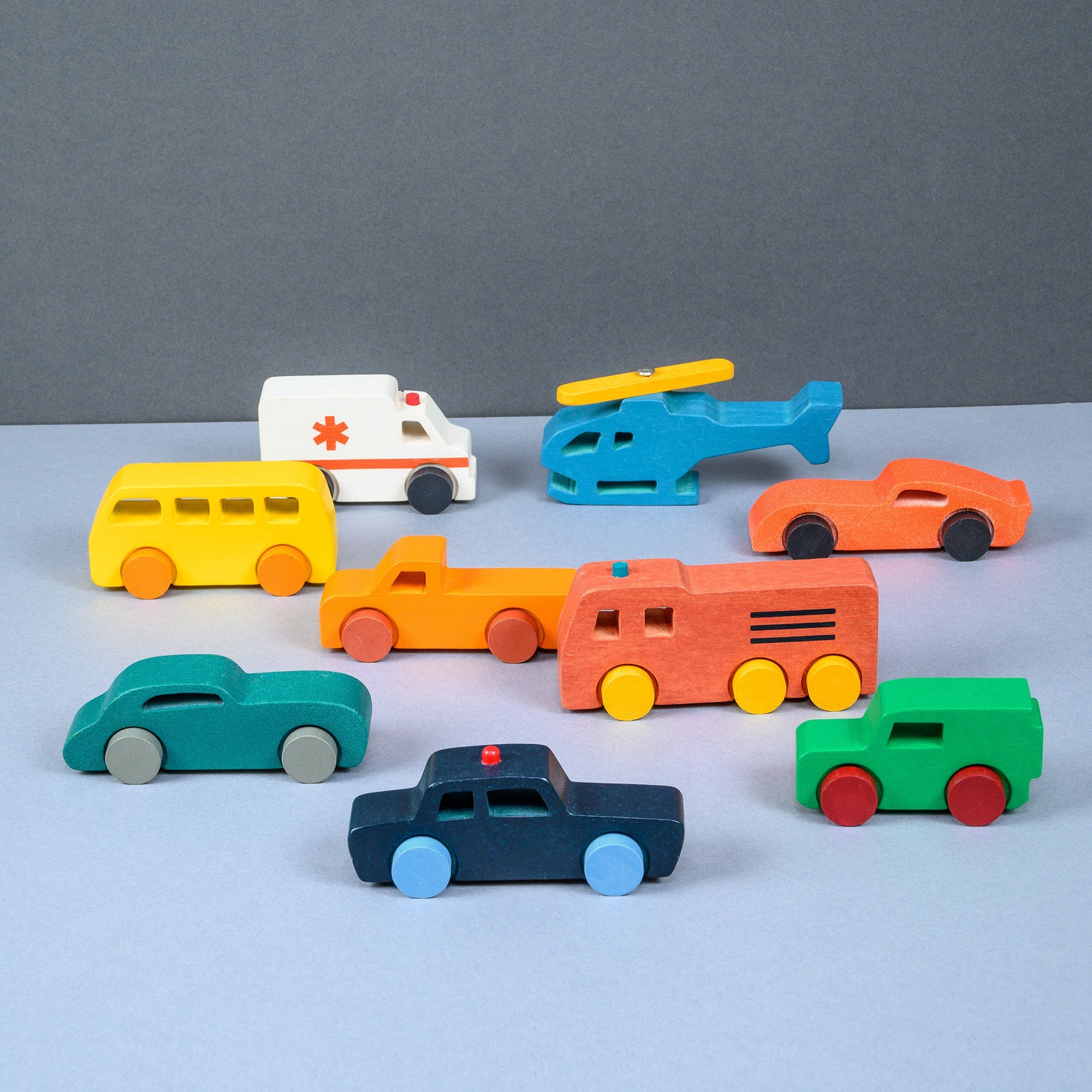 Kaleidoscope Car Collection - Mentari - Sustainable Wooden Toys Made in Indonesia - Eco-Friendly Play