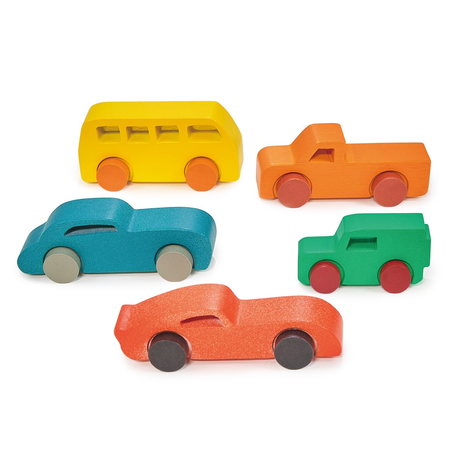 Kaleidoscope Car Collection - Mentari - Sustainable Wooden Toys Made in Indonesia - Eco-Friendly Play