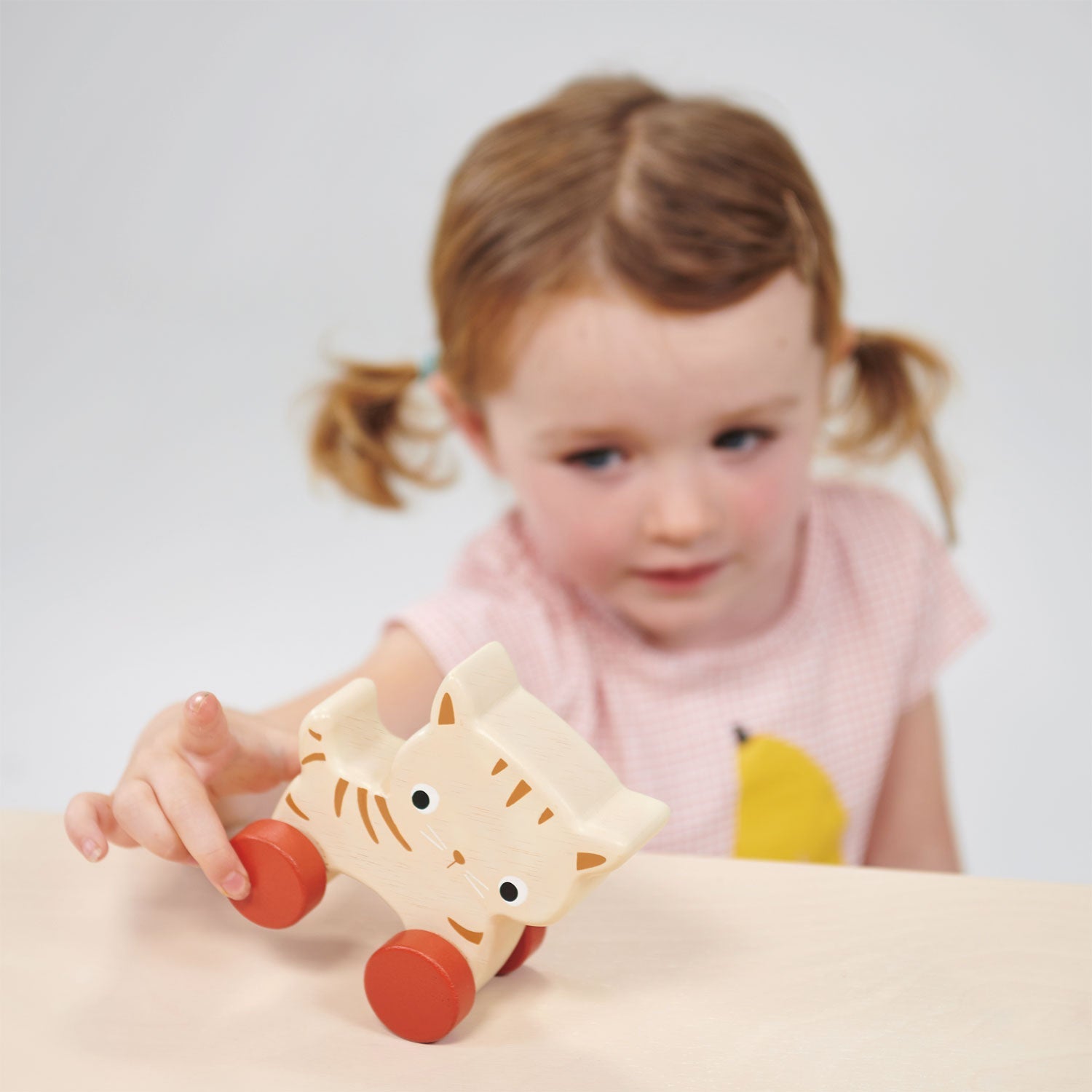 Kitten on Wheels - Mentari - Sustainable Wooden Toys Made in Indonesia - Eco-Friendly Play