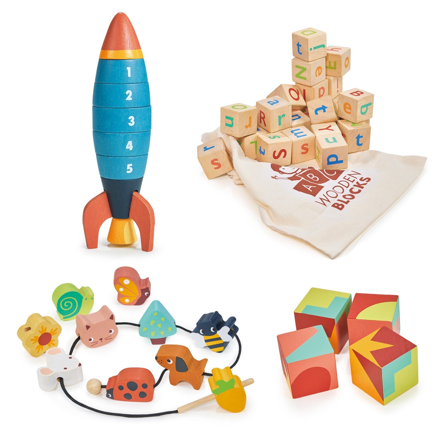 Learning Bundle - Mentari - Sustainable Wooden Toys Made in Indonesia - Eco-Friendly Play