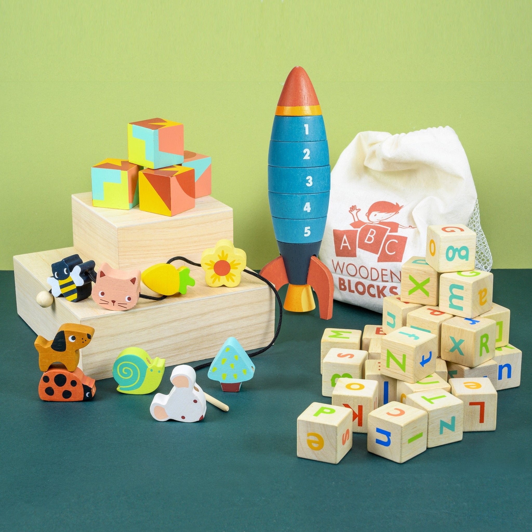 Learning Bundle - Mentari - Sustainable Wooden Toys Made in Indonesia - Eco-Friendly Play