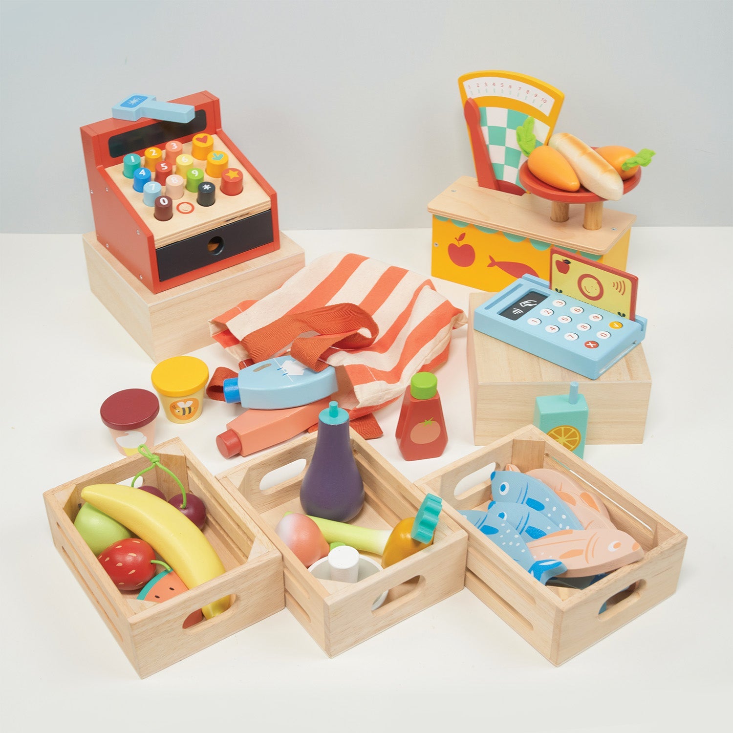 Market Day Necessities - Mentari - Sustainable Wooden Toys Made in Indonesia - Eco-Friendly Play