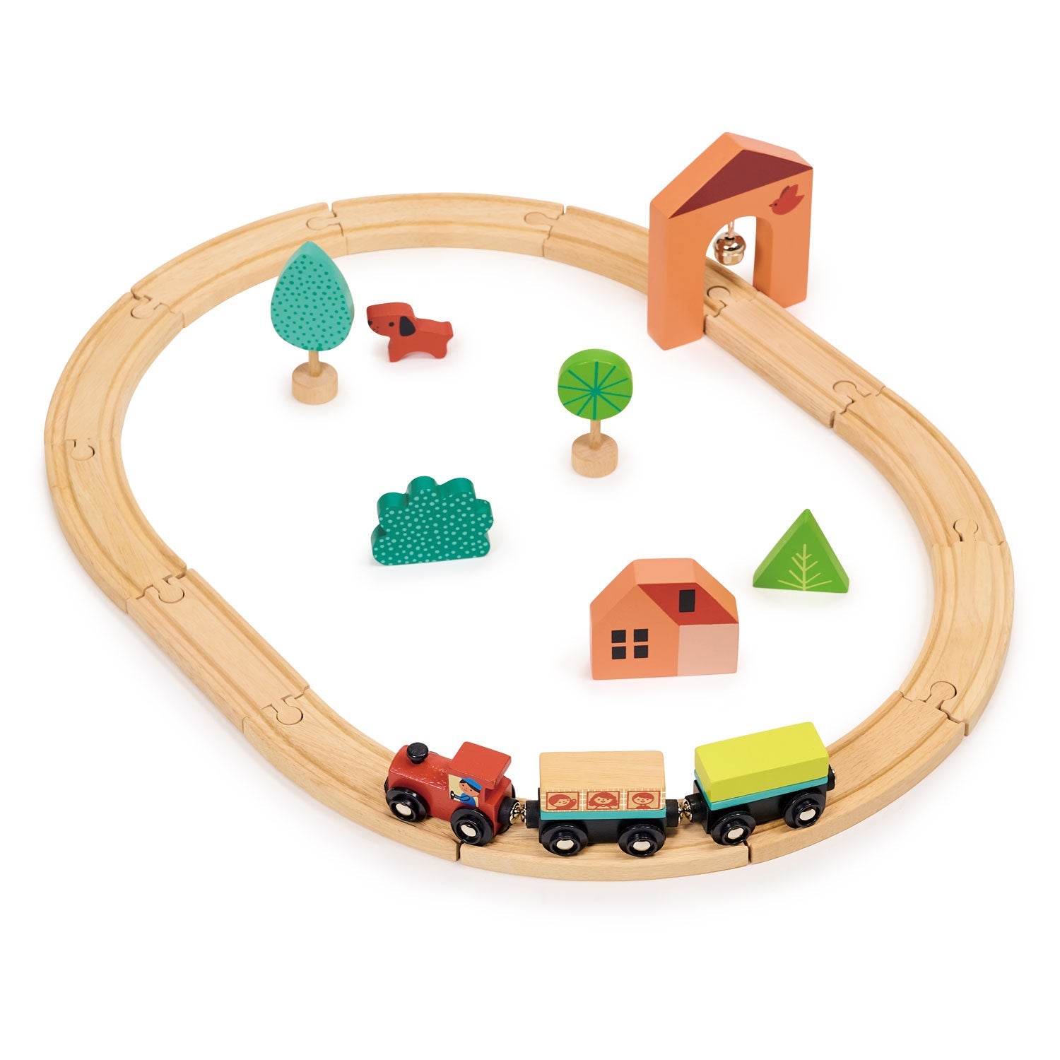 My First Train Set - Mentari - Sustainable Wooden Toys Made in Indonesia - Eco-Friendly Play