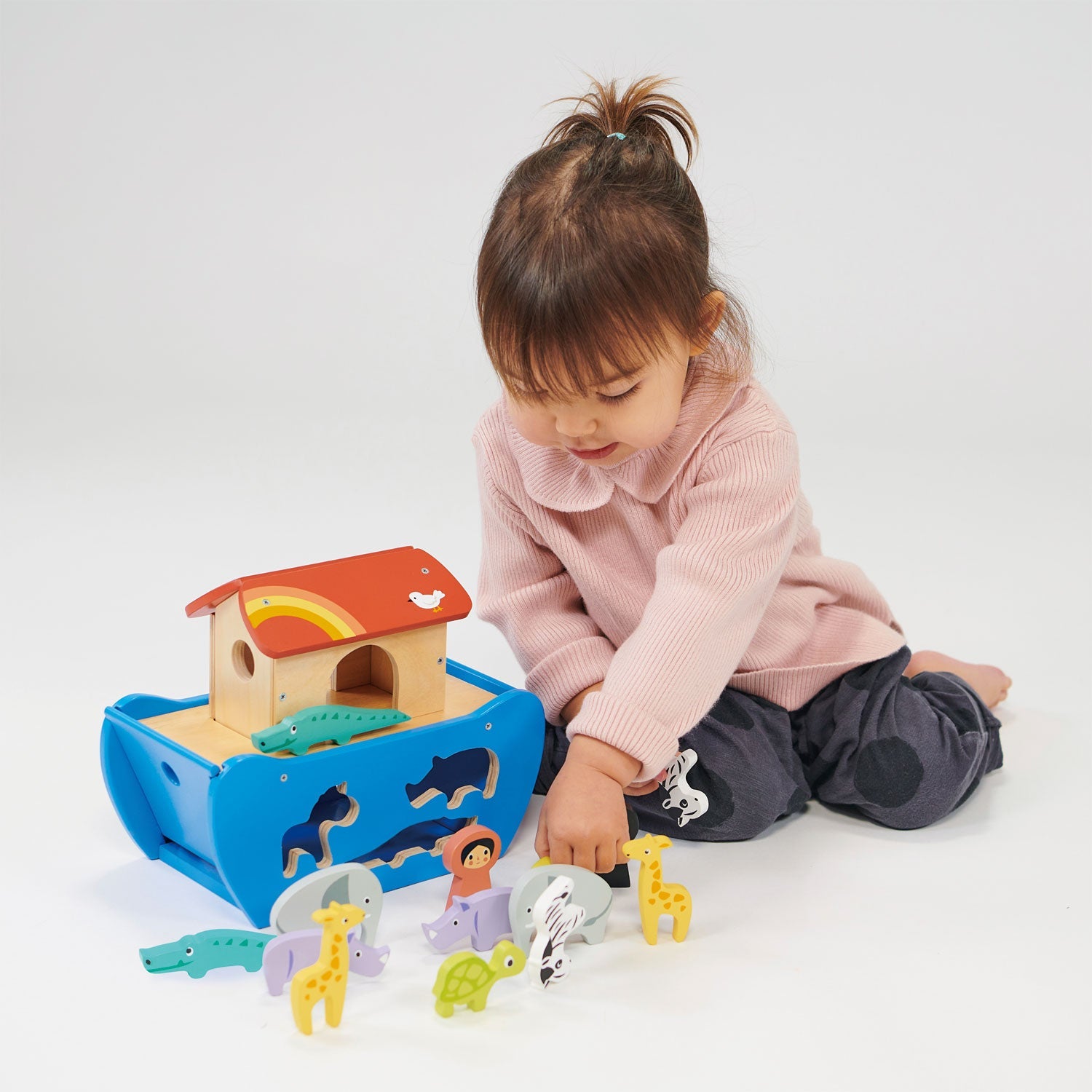 Noah's Sorting and Stacking Bundle - Mentari - Sustainable Wooden Toys Made in Indonesia - Eco-Friendly Play