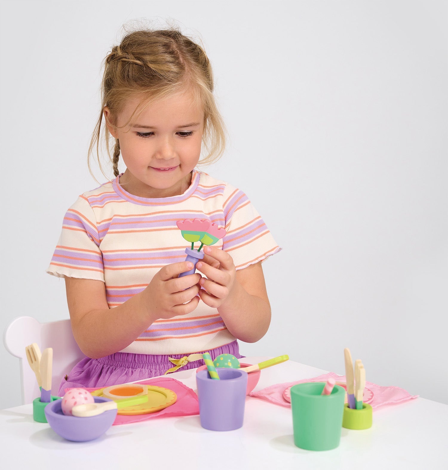 Party Time Lunch Set - Mentari - Sustainable Wooden Toys Made in Indonesia - Eco-Friendly Play